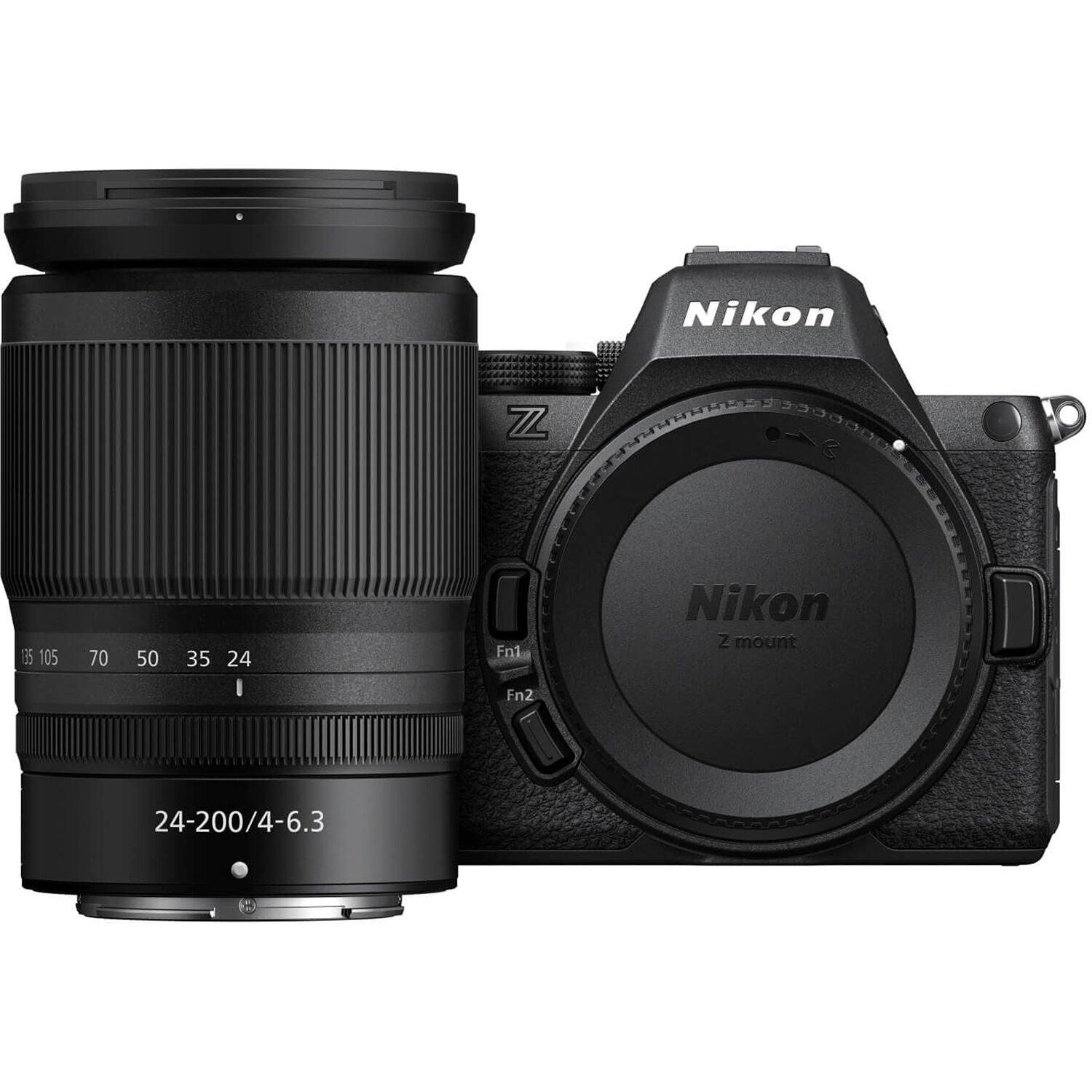 Nikon Z5 II full-frame mirrorless camera with versatile 24-200mm f/4-6.3 VR zoom lens, 24.5MP sensor, EXPEED 7 processor, and 4K UHD video.