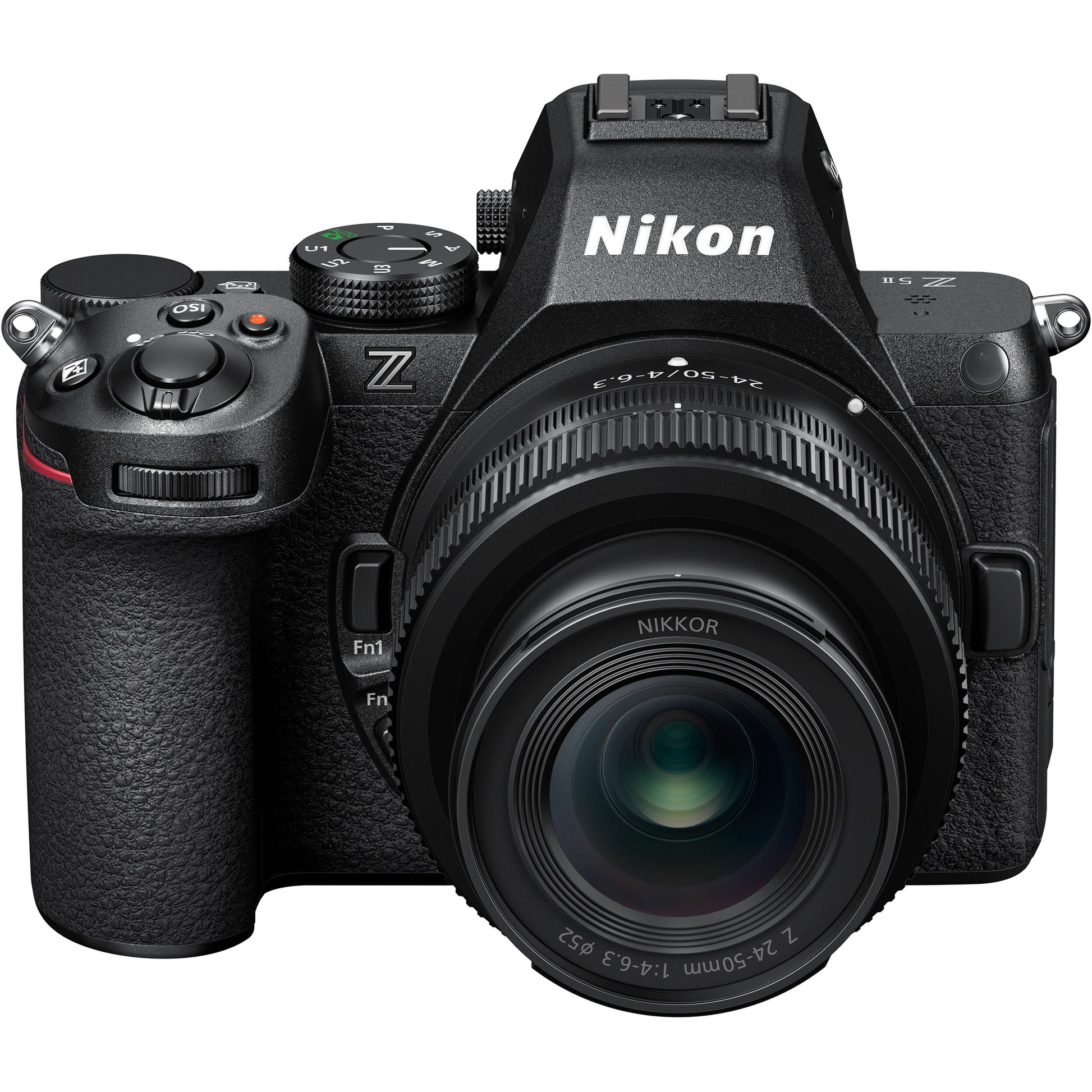 Nikon Z5 II full-frame mirrorless camera with compact retractable 24-50mm f/4-6.3 lens, 24.5MP sensor, EXPEED 7 processor, and 4K video.