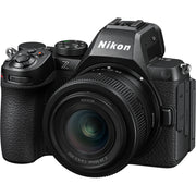 Nikon Z5 II full-frame mirrorless camera with compact retractable 24-50mm f/4-6.3 lens, 24.5MP sensor, EXPEED 7 processor, and 4K video.