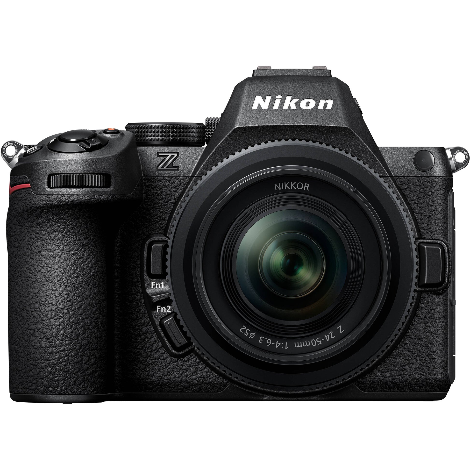 Nikon Z5 II full-frame mirrorless camera with compact retractable 24-50mm f/4-6.3 lens, 24.5MP sensor, EXPEED 7 processor, and 4K video.
