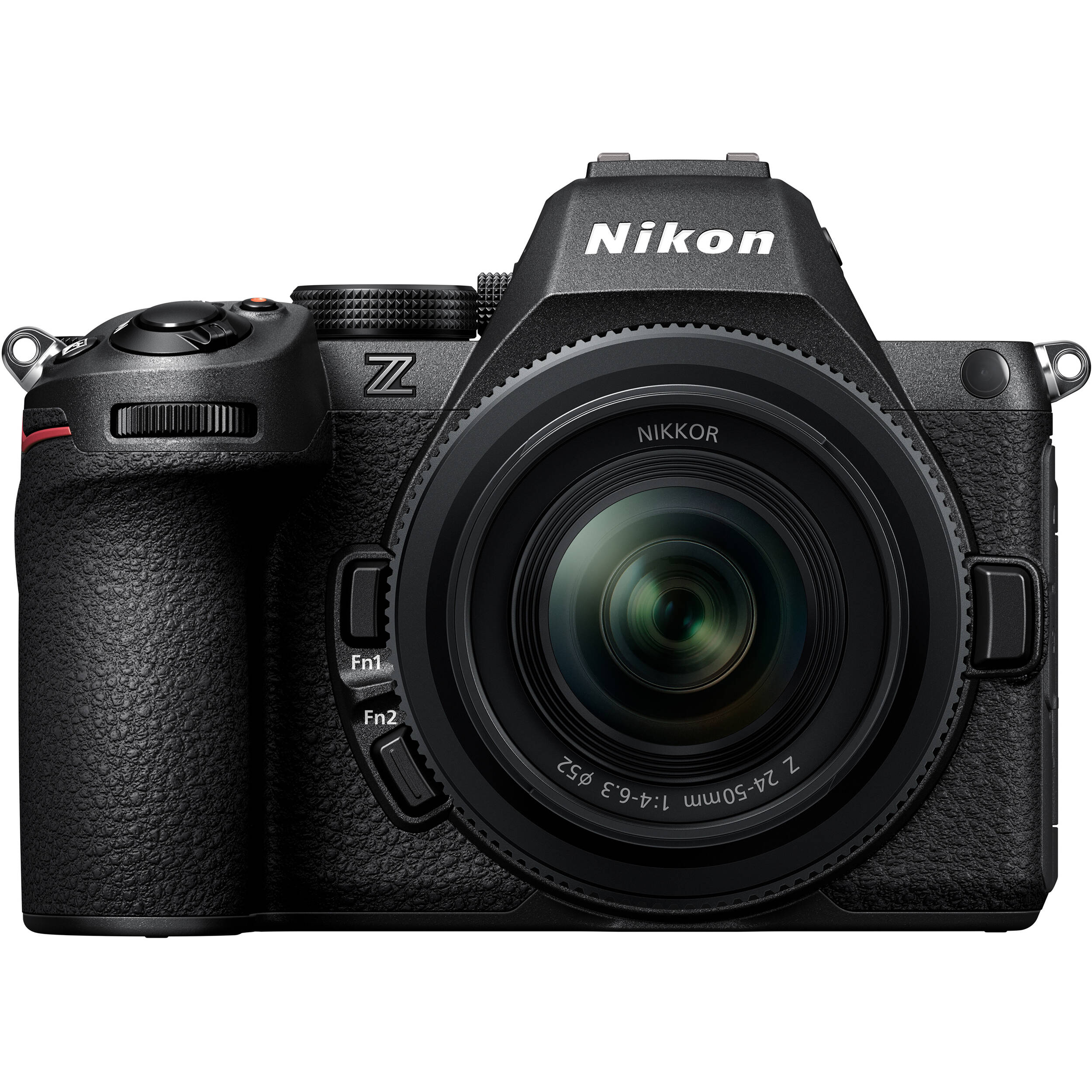 Nikon Z5 II full-frame mirrorless camera with compact retractable 24-50mm f/4-6.3 lens, 24.5MP sensor, EXPEED 7 processor, and 4K video.