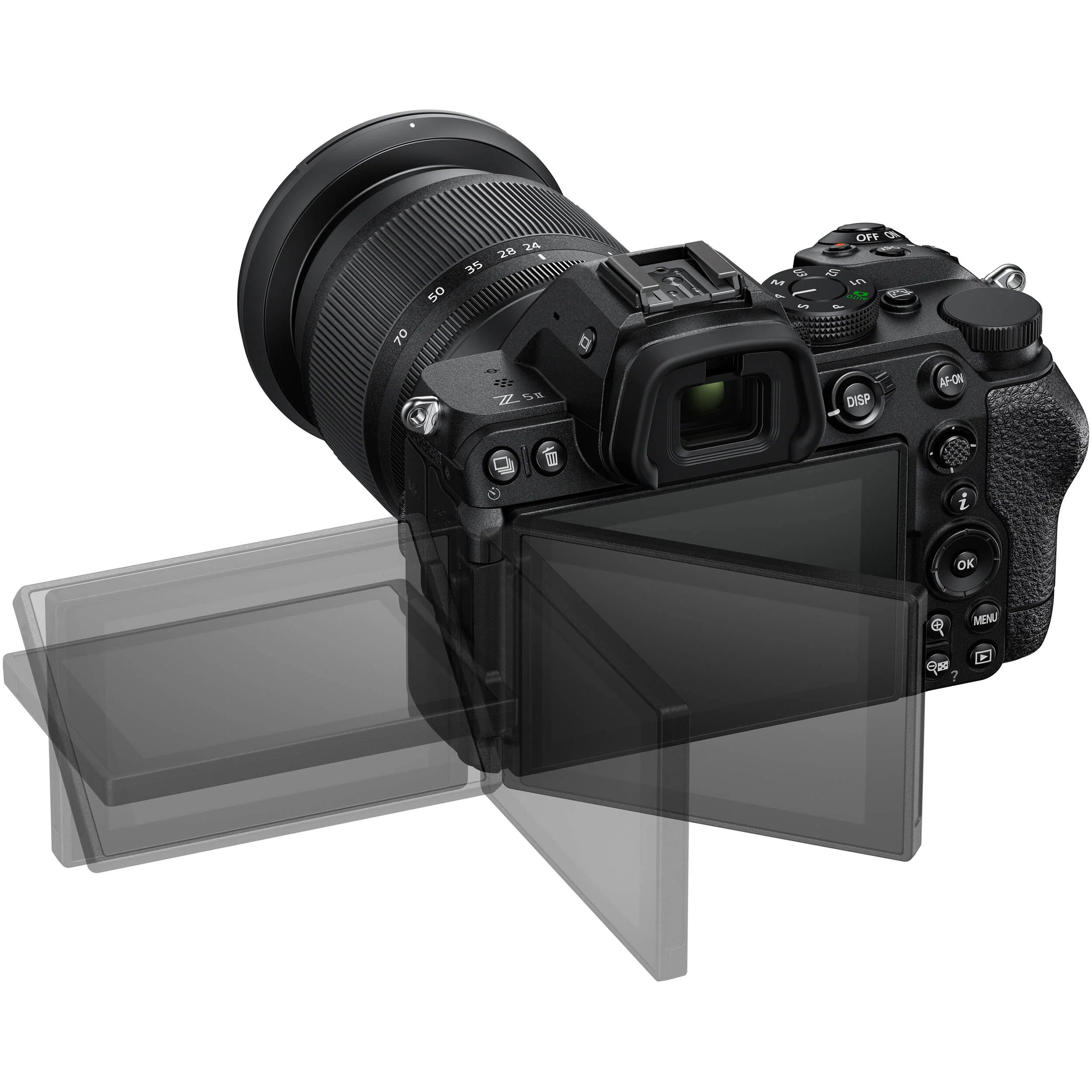 Nikon Z5 II full-frame mirrorless camera with 24.5MP BSI CMOS sensor, EXPEED 7 processor, AI autofocus, 5-axis stabilization, and 4K 60p video.