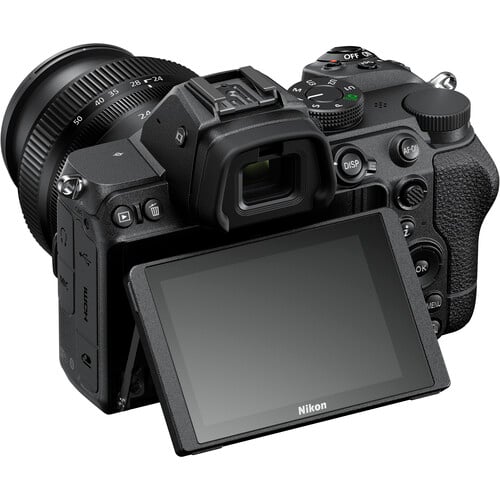 Nikon Z5 full-frame mirrorless camera with 24.3MP CMOS sensor, EXPEED 6 processor, paired with compact 24-50mm f/4-6.3 Z lens, featuring 4K UHD video.