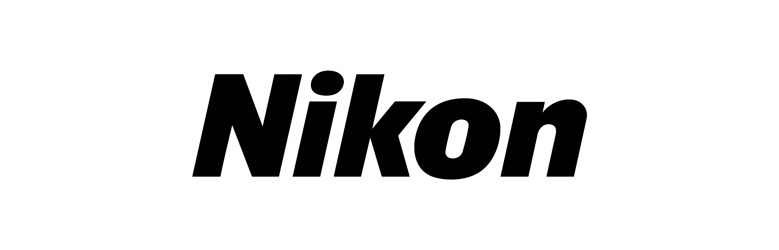 Nikon logo in black on a white background