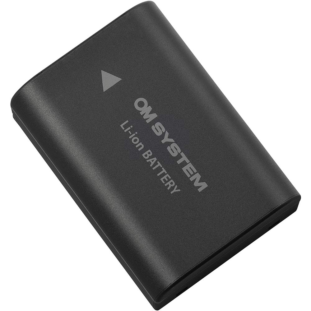 Olympus BLX-1 rechargeable lithium-ion battery with 7.2V output and 2280mAh capacity, compatible with OM-1 mirrorless camera, supports about 520 shots per charge.