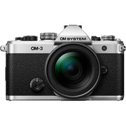 OM System OM-3 with 12-45mm f/4 Pro Lens, 20.4MP sensor, TruePic X, compact weather-sealed zoom, 7.5 stops IBIS, 120fps burst, 4K 60p video