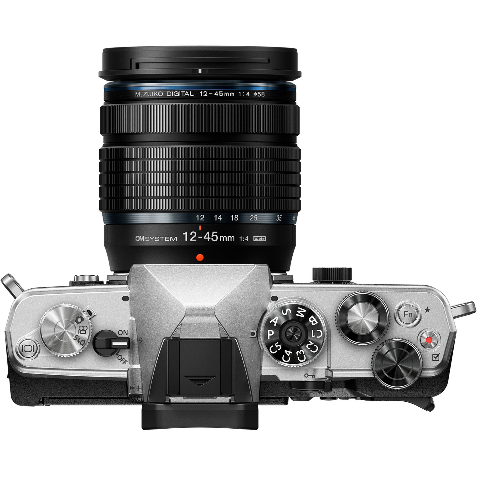 OM System OM-3 with 12-45mm f/4 Pro Lens, 20.4MP sensor, TruePic X, compact weather-sealed zoom, 7.5 stops IBIS, 120fps burst, 4K 60p video