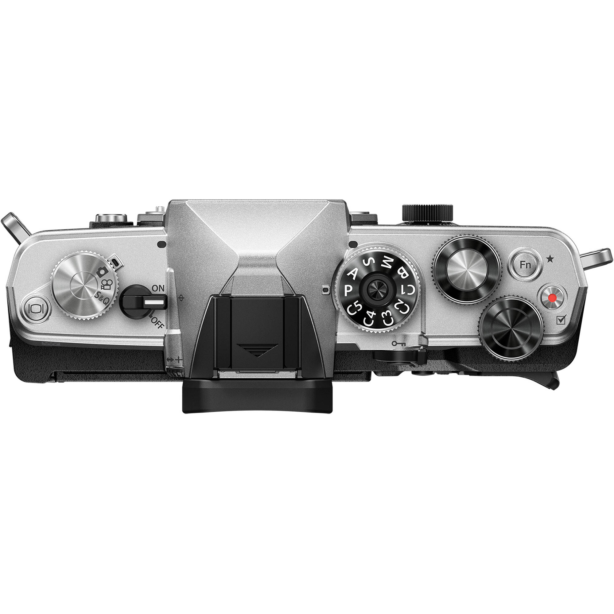 OM System OM-3 mirrorless camera with 20MP stacked BSI Live MOS sensor, TruePic X processor, 1053-point Quad Pixel AF covering 100% frame, up to 50 fps continuous AF burst, 4K 60p video, IP53 weather sealing, and 3-inch vari-angle touchscreen.