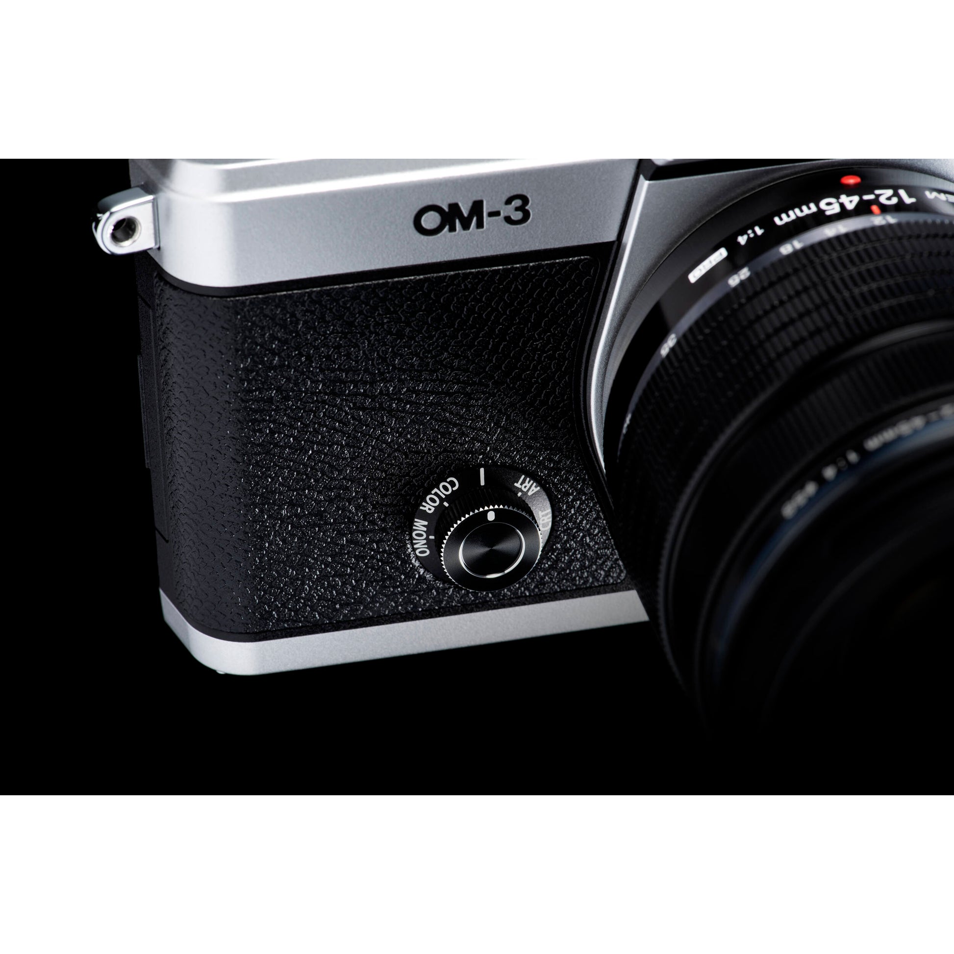 OM System OM-3 mirrorless camera with 20MP stacked BSI Live MOS sensor, TruePic X processor, 1053-point Quad Pixel AF covering 100% frame, up to 50 fps continuous AF burst, 4K 60p video, IP53 weather sealing, and 3-inch vari-angle touchscreen.