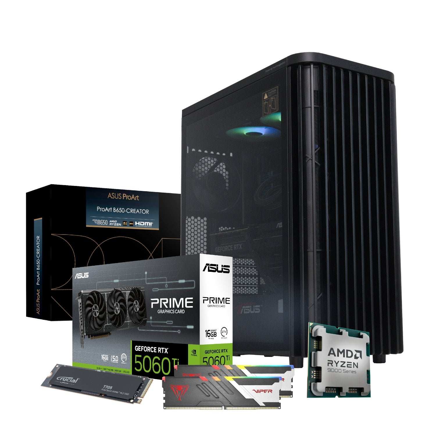 Experience smooth, high-res gaming with the RTX 5060 Ti 16GB GPU, powered by a Ryzen 7 CPU and 32GB DDR5 RAM in a sleek, modern ProArt chassis.