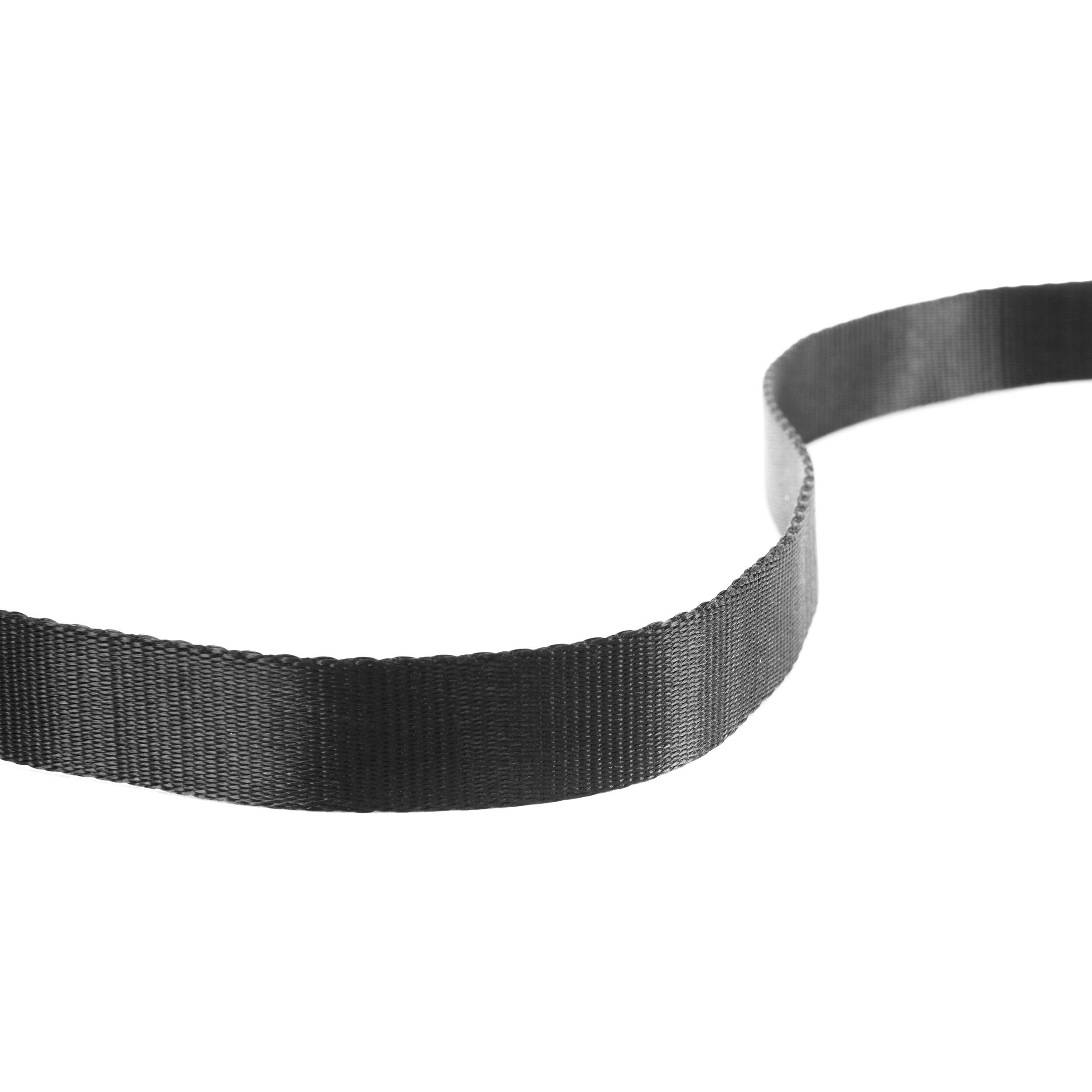 Peak Design Leash ultralight black camera strap, adjustable 83-145 cm, strong nylon webbing, quick-connect anchors rated for 90kg, versatile as sling, neck strap, safety tether, or video stabilizer.