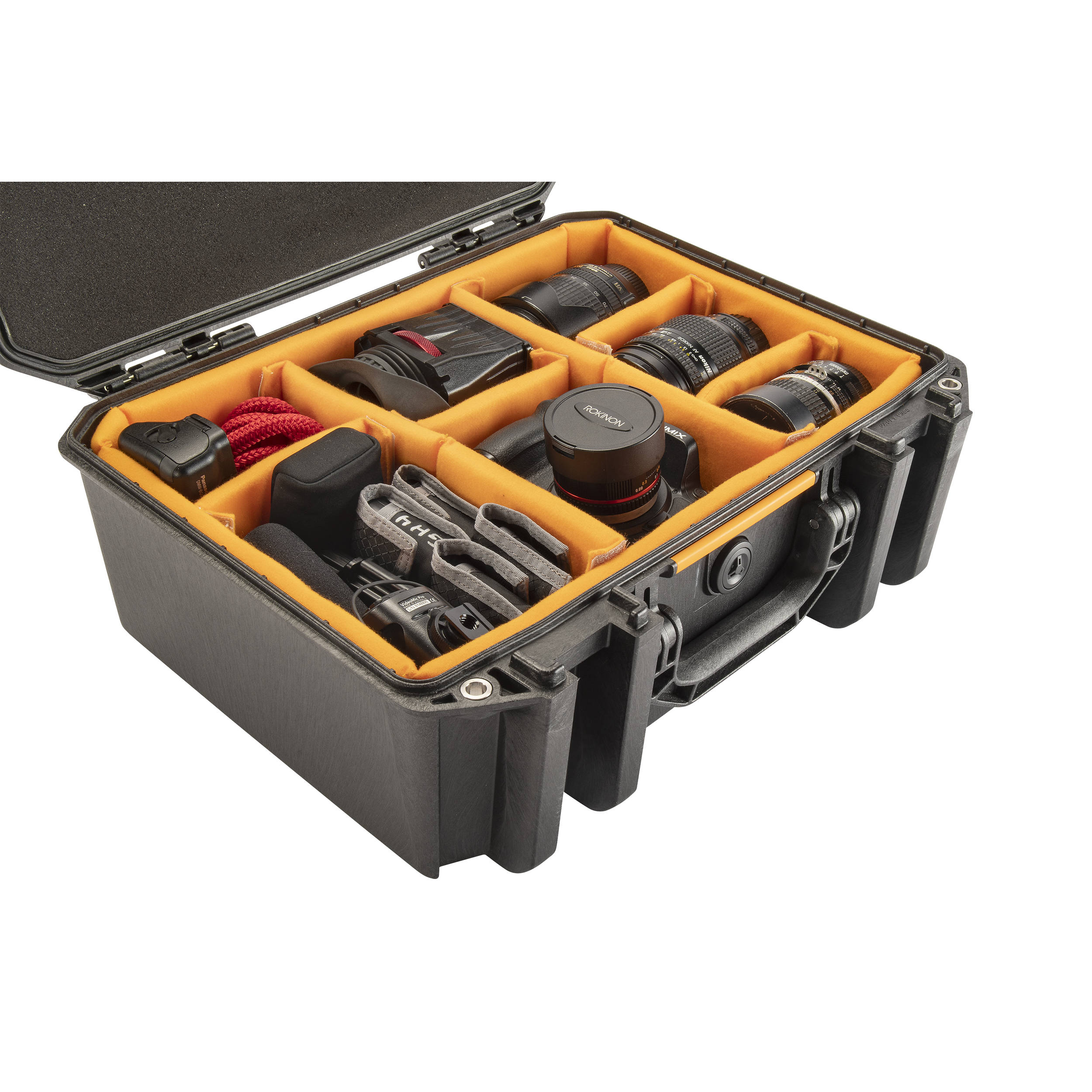 Pelican V300C Vault Equipment Case with padded dividers.