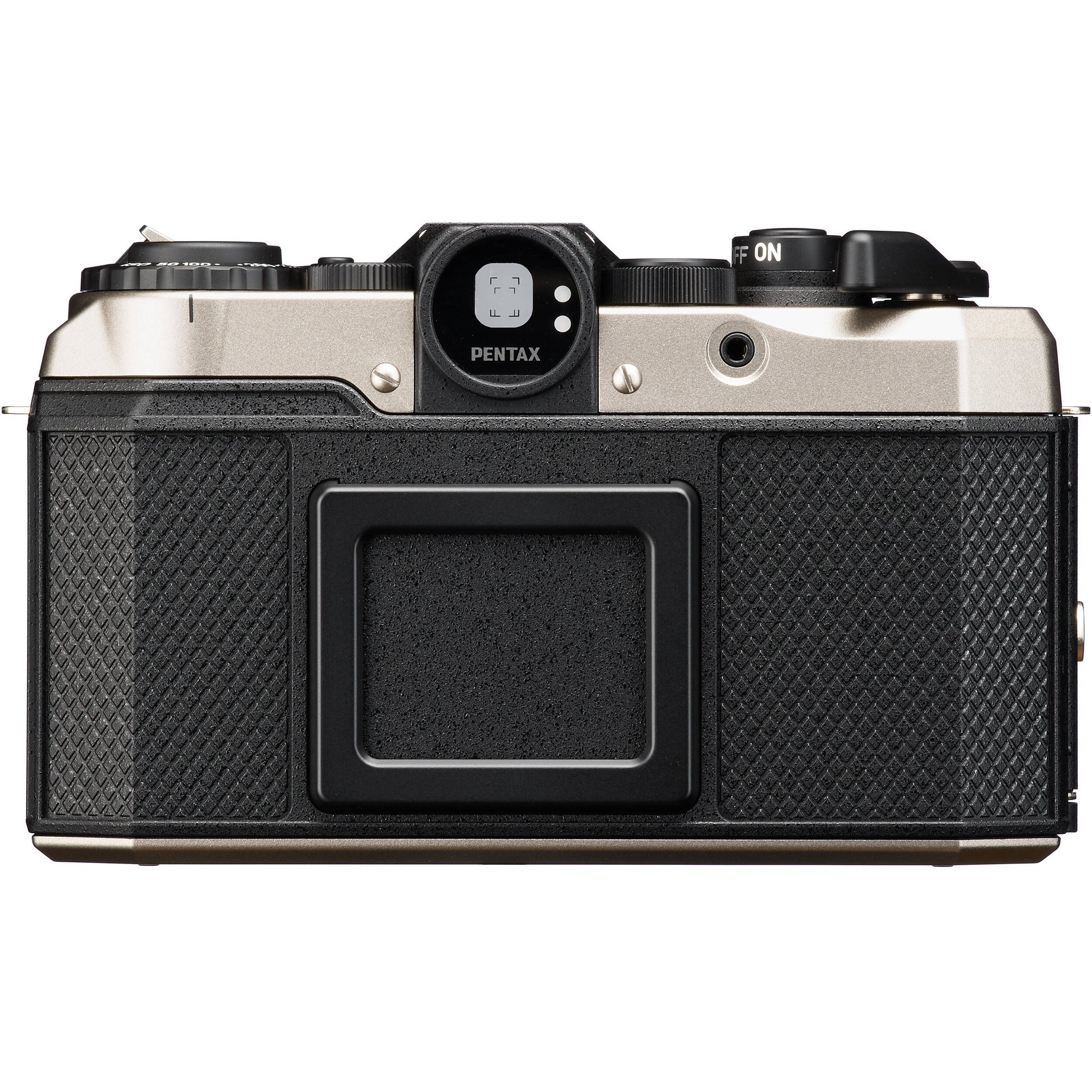 Pentax camera body on a white background