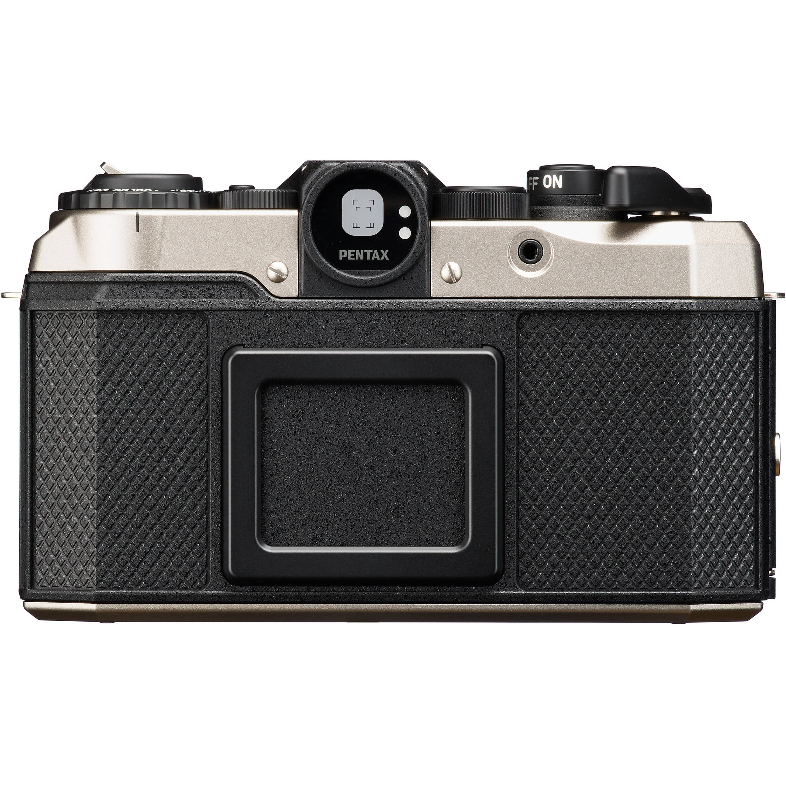 Pentax camera body on a white background