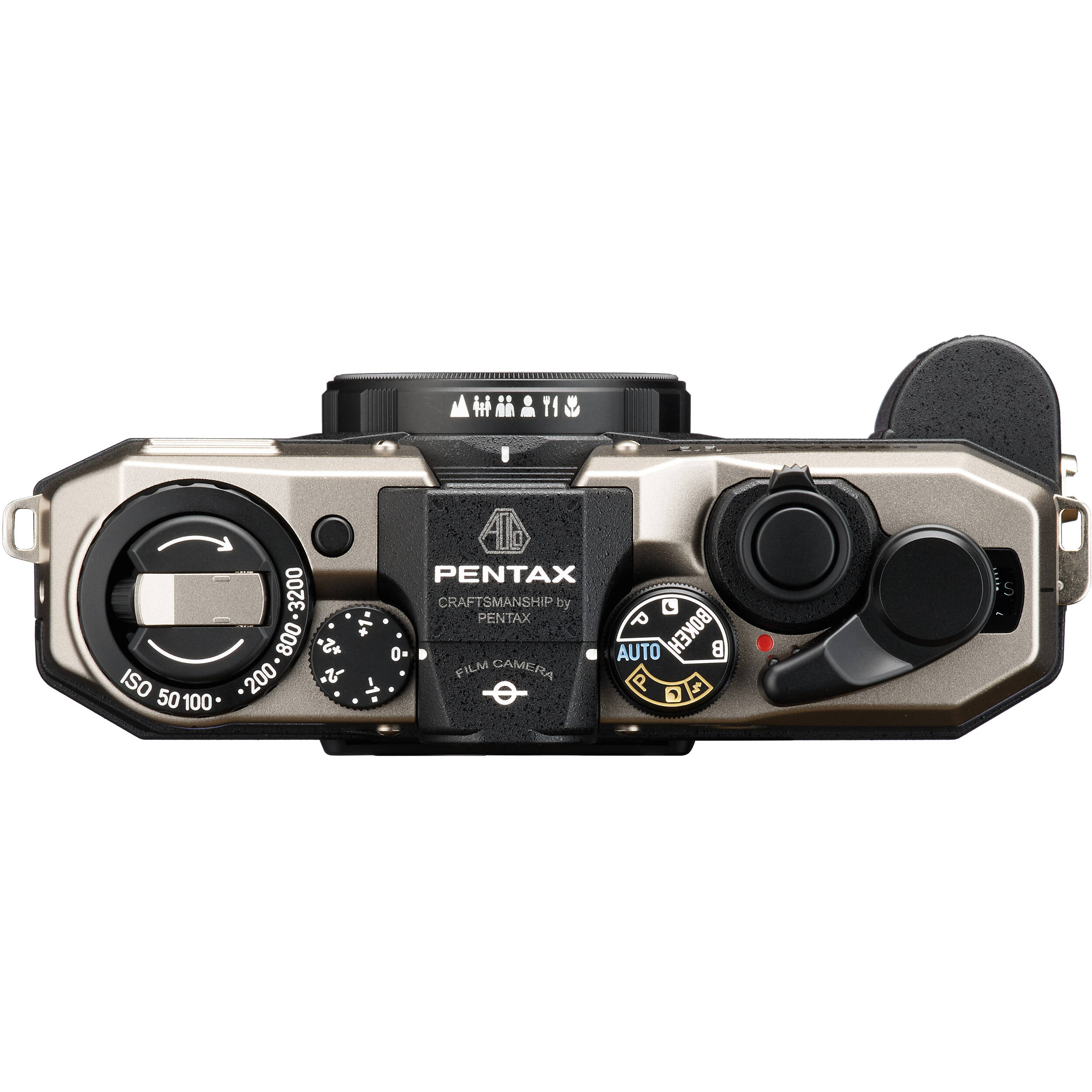 Pentax camera body on a white background