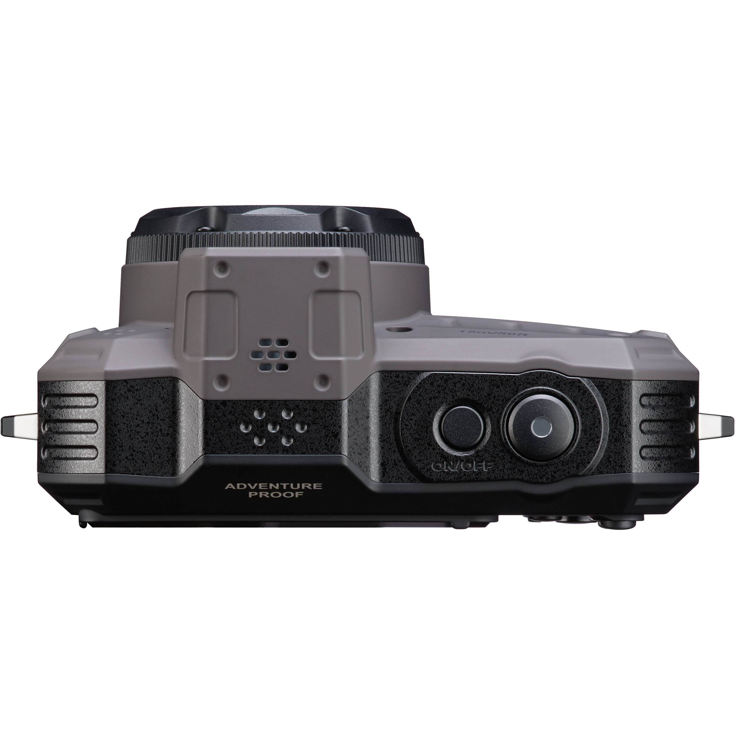 Pentax WG-1000 rugged compact camera in grey, waterproof to 15m, shockproof, with 16.35MP sensor and 4x optical zoom.