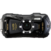Pentax WG-90 rugged waterproof camera in black with 16MP BSI CMOS sensor, 5x optical zoom, 1cm macro mode, and 2.7-inch AR-coated LCD.