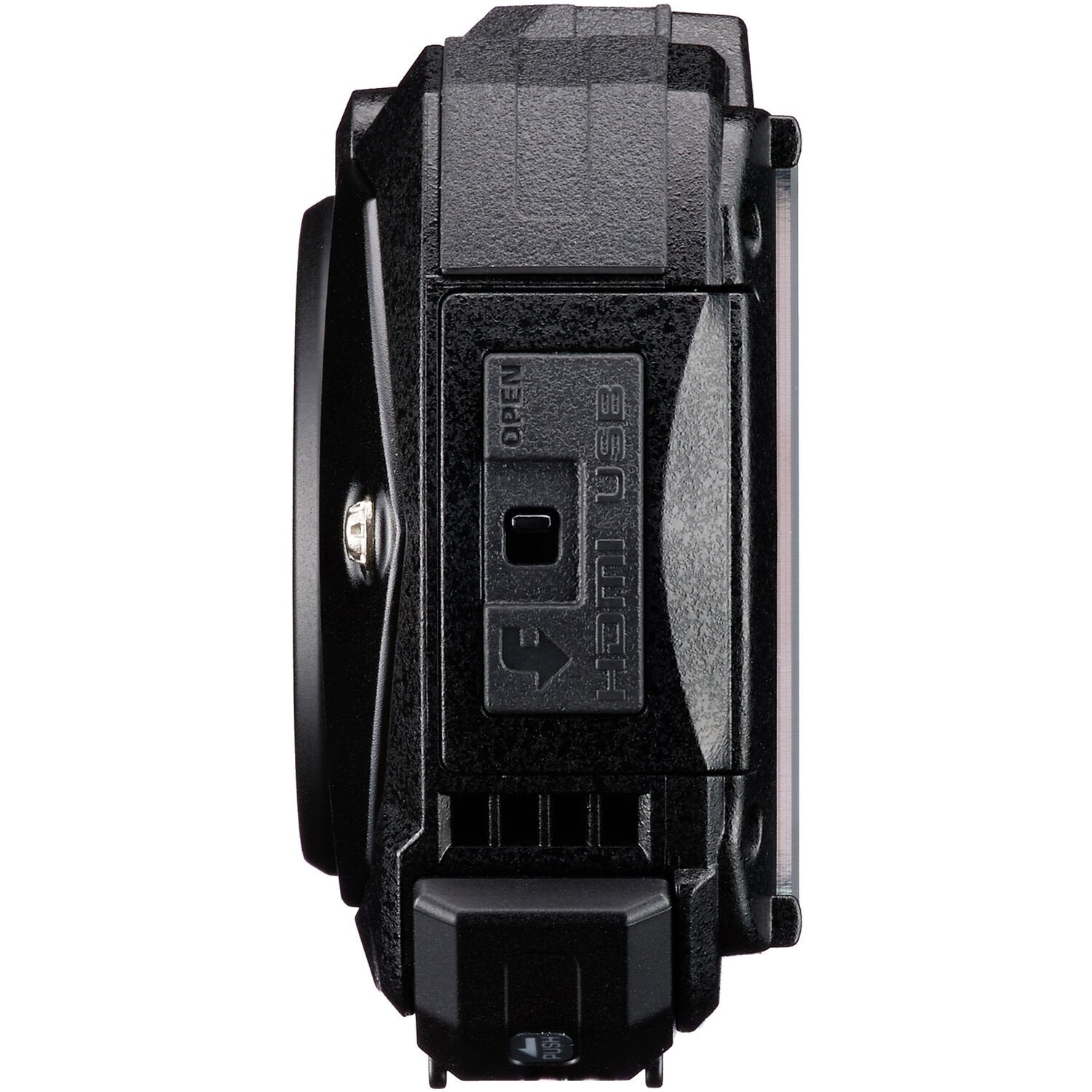 Pentax WG-90 rugged waterproof camera in black with 16MP BSI CMOS sensor, 5x optical zoom, 1cm macro mode, and 2.7-inch AR-coated LCD.