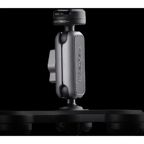 PGYTECH 3-arm suction cup mount with CapLock quick release, 360° adjustable dual ball heads, three strong suction cups, and compatibility with sports cameras and smartphones.
