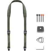PGYTECH Camera Strap in Fern Green with quick-release clips and adjustable padded shoulder support, designed for DSLR and mirrorless cameras.
