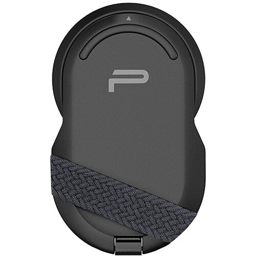 PGYTECH MagFlex Phone Photography Stand in black with ultra-slim 6.1mm design, strong magnetic ring compatible with MagSafe, infinite rotating shaft, and extendable handle for shooting.