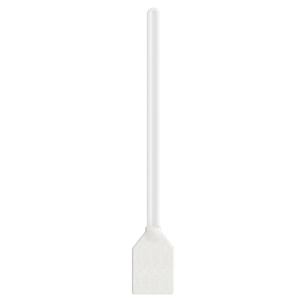 White plastic spatula on a white background