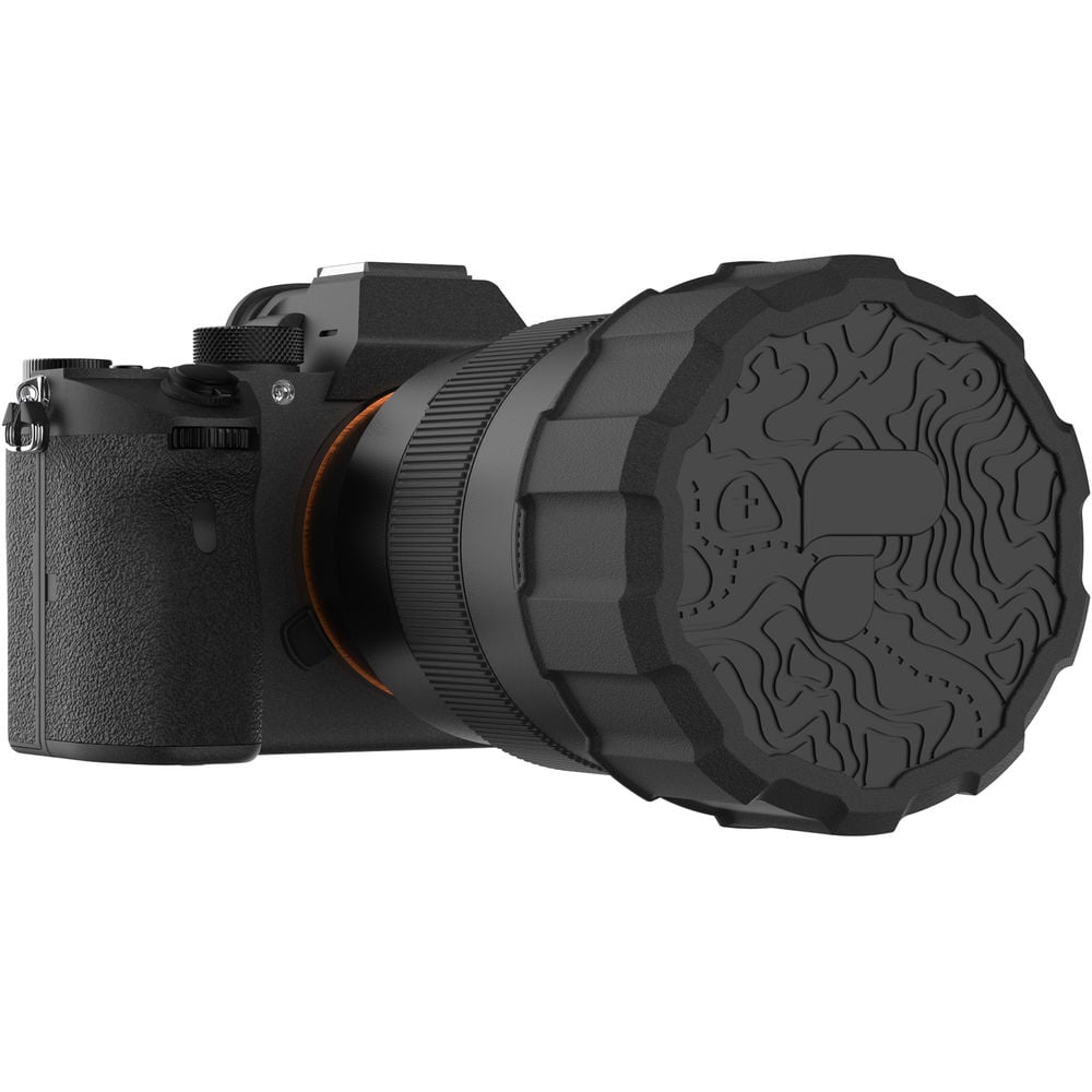 PolarPro 67-72mm Defender lens cover, protective rubber cap for camera lenses.