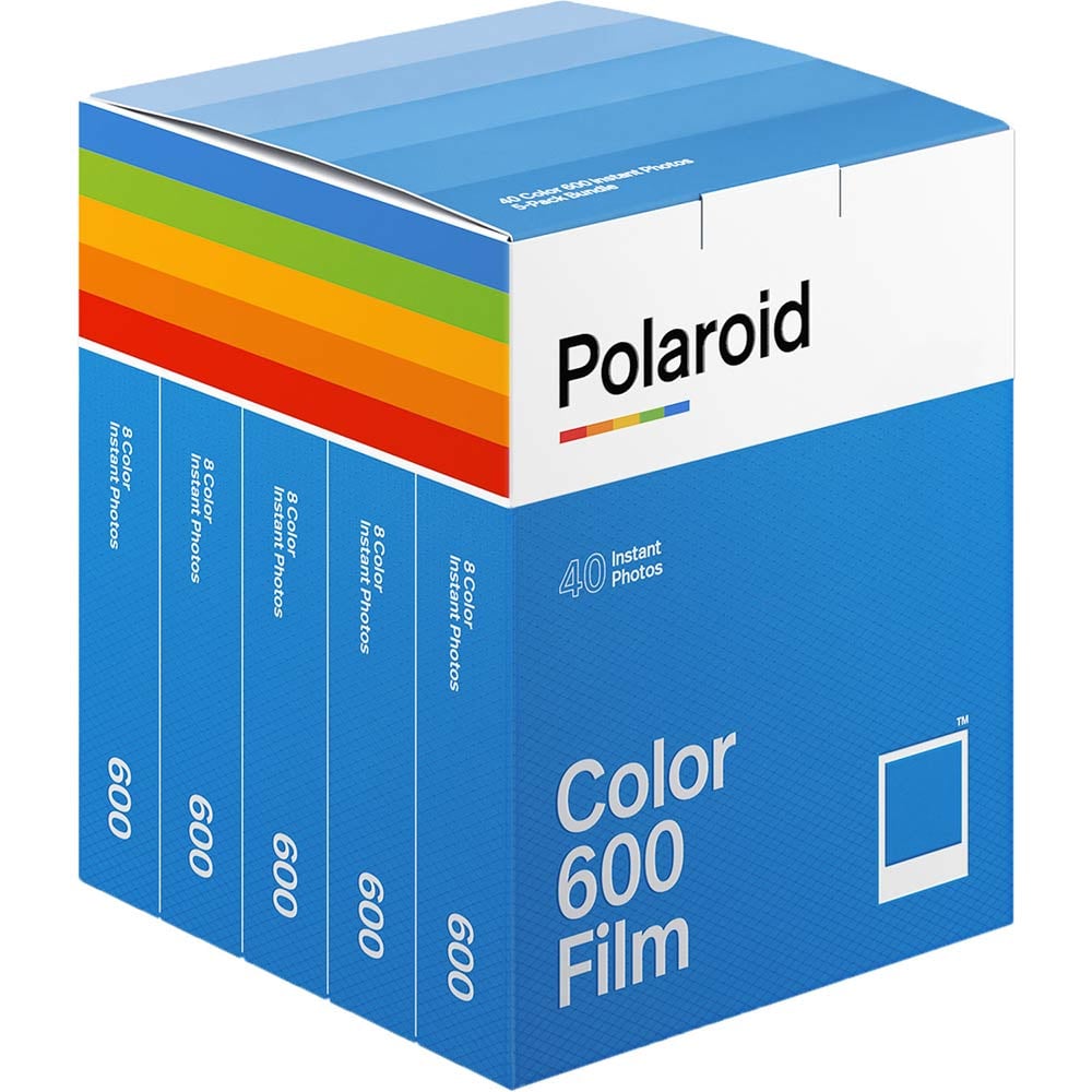 Polaroid Colour 600 Instant Film – pack of 5 instant film cartridges with vibrant color output, compatible with Polaroid 600 and i-Type cameras.