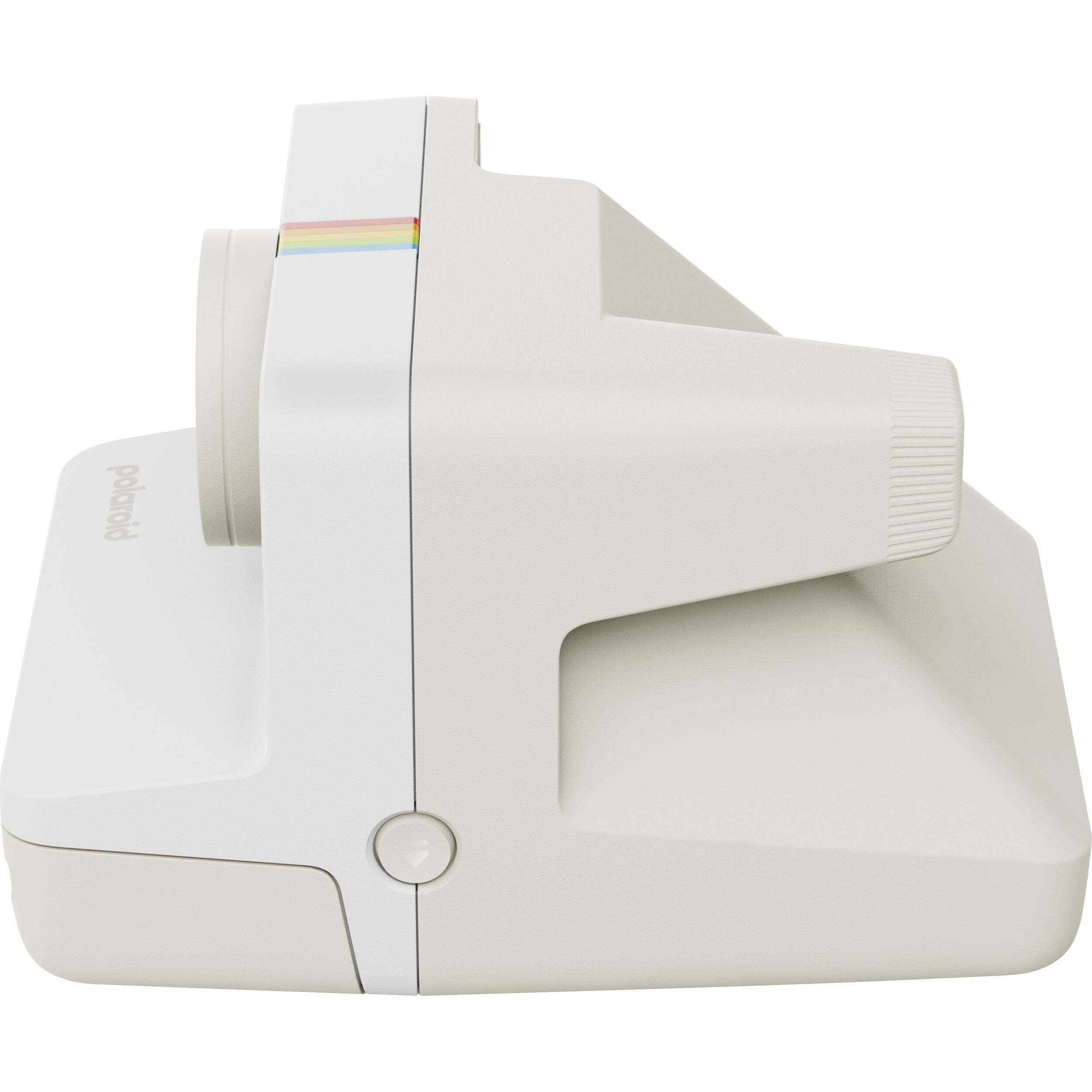 Polaroid Now+ Generation 3 Starter Set in white with upgraded two-lens autofocus, six apertures from f/11 to f/64, Bluetooth app control for remote shutter and manual modes, self-timer, double exposure, built-in flash, USB-C rechargeable battery, and made with 40% recycled materials."