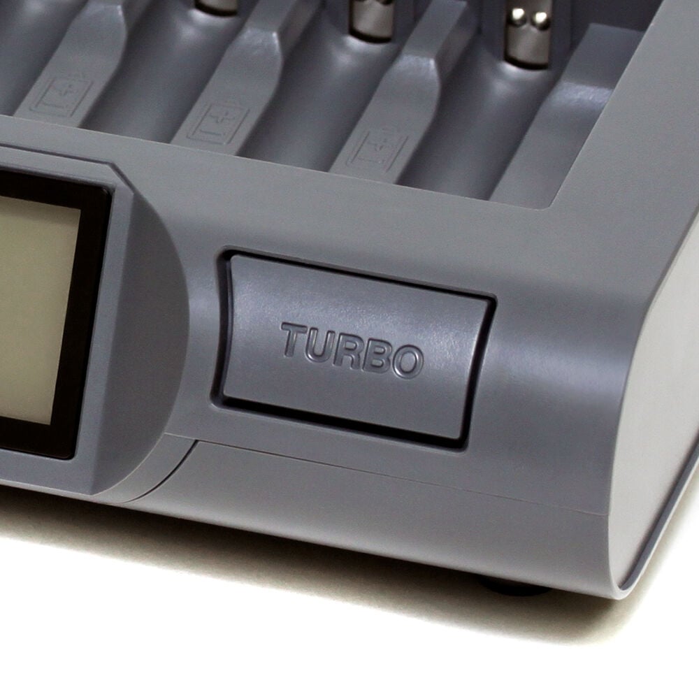 Powerex MH-C940 Charger-Analyser for AA and AAA NiMH/NiCd rechargeable batteries with LCD display.