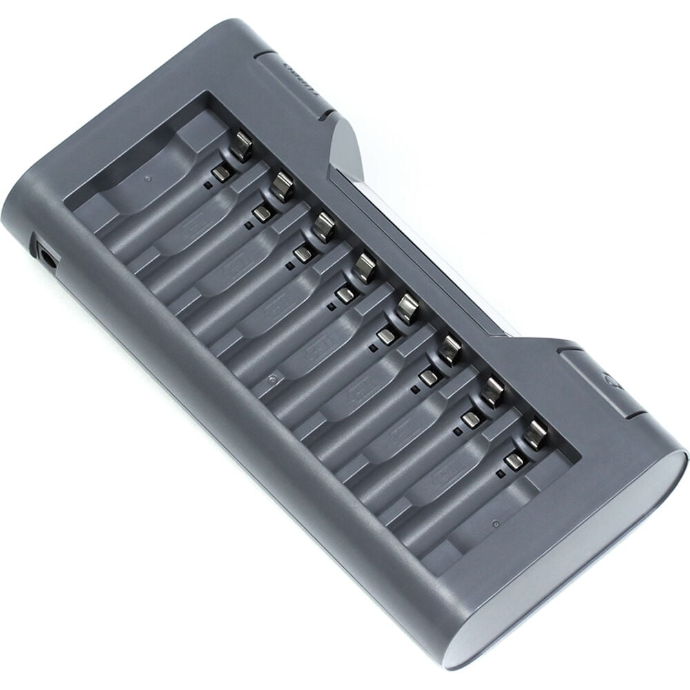 Powerex MH-C940 Charger-Analyser for AA and AAA NiMH/NiCd rechargeable batteries with LCD display.