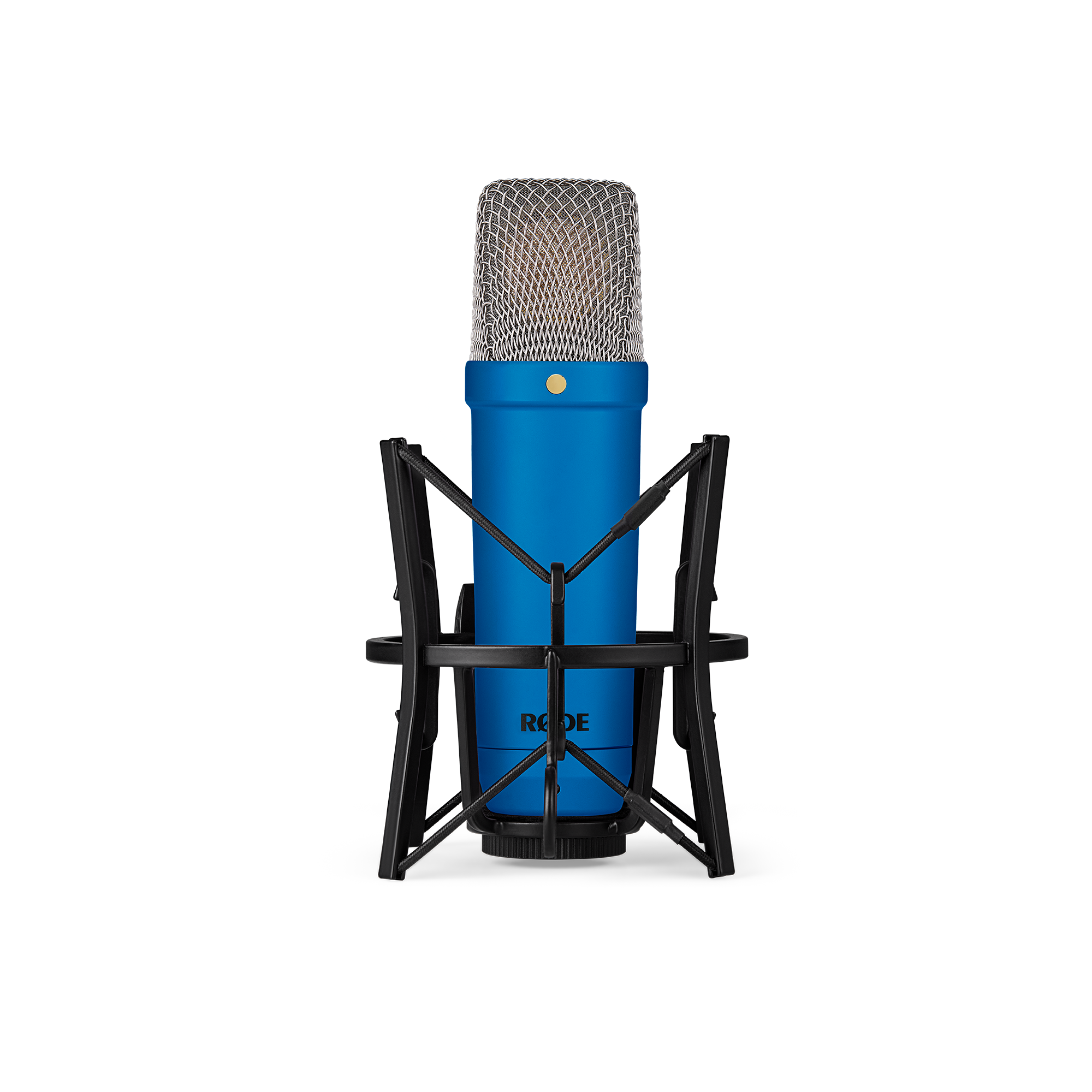 The iconic RODE NT1 large-diaphragm studio condenser microphone delivers rich bass, detailed midrange, and clear highs.