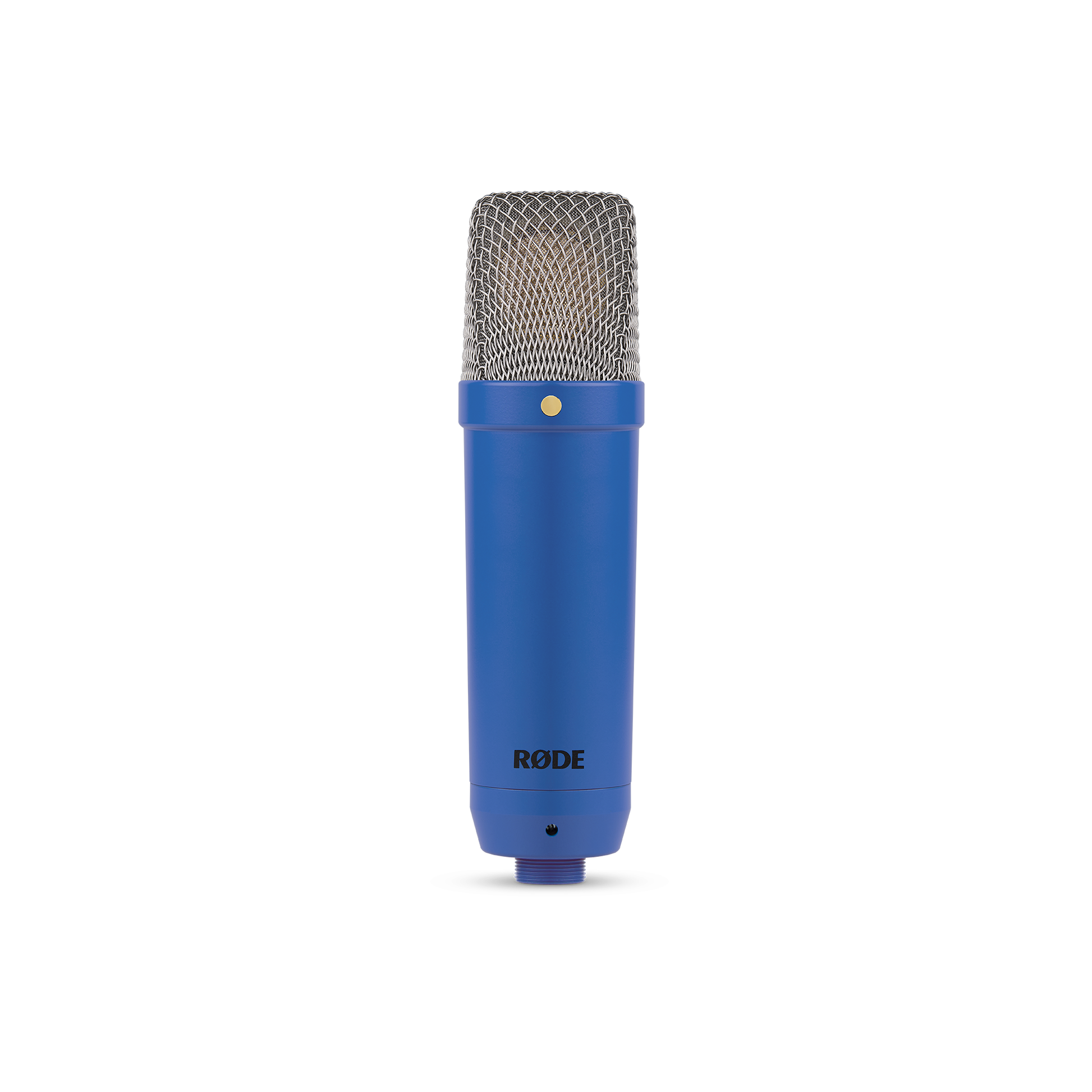 The iconic RODE NT1 large-diaphragm studio condenser microphone delivers rich bass, detailed midrange, and clear highs.
