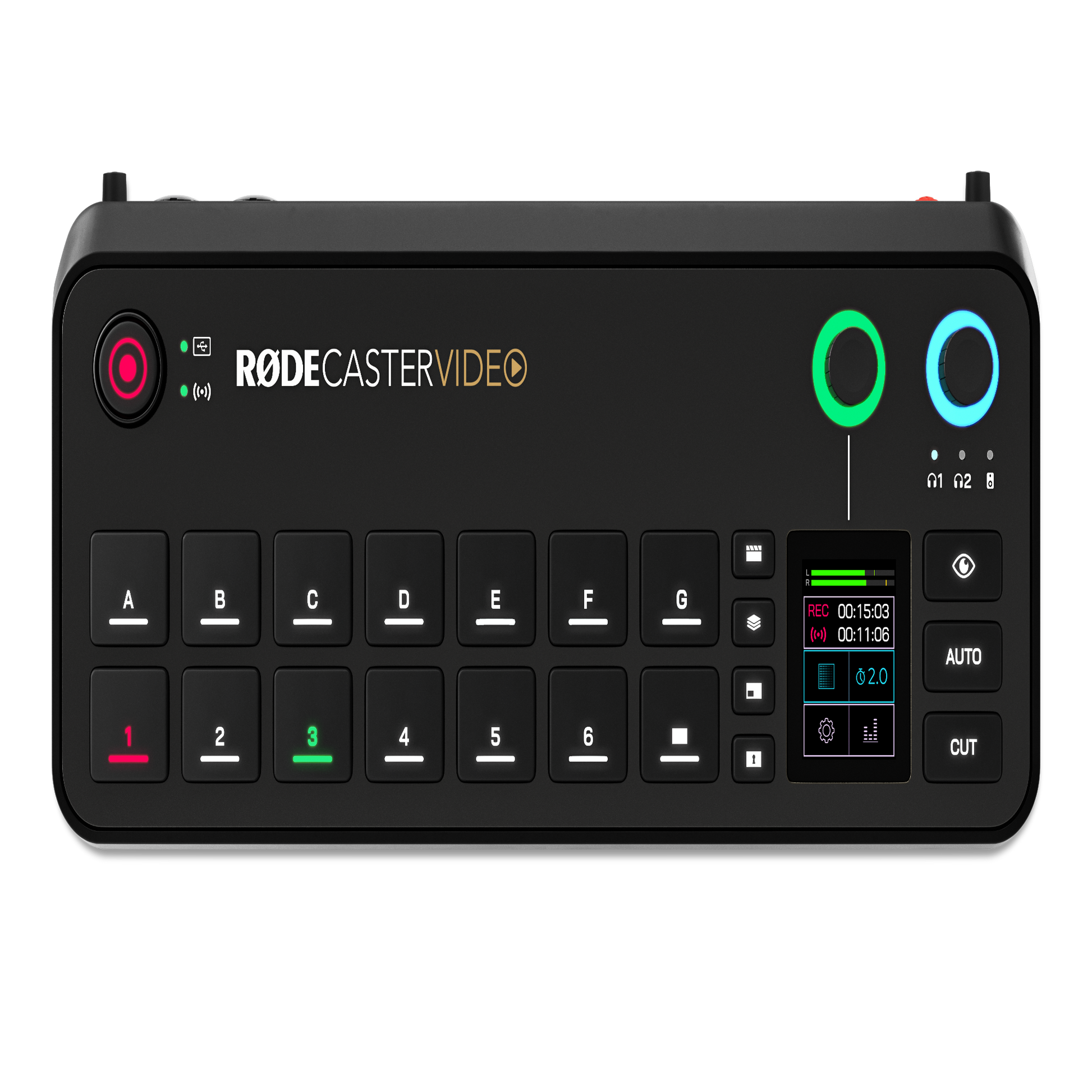 The RODECaster Video is an compact console for video switching, recording, and audio production, it supports up to six video sources with intuitive controls.