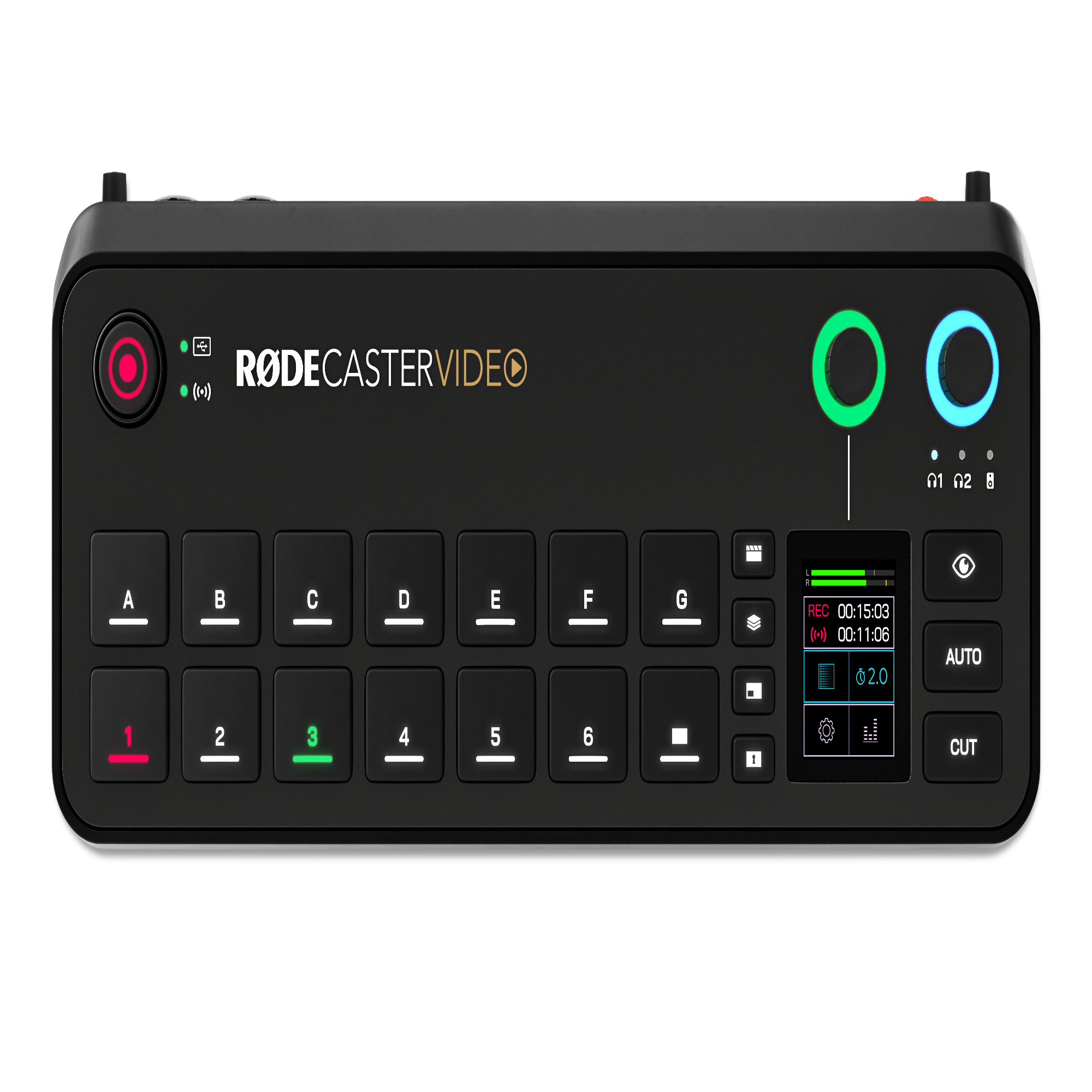 The RODECaster Video is an compact console for video switching, recording, and audio production, it supports up to six video sources with intuitive controls.