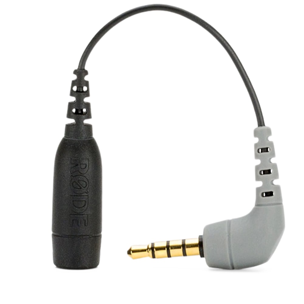 RODE SC4 TRS to TRRS Adaptor – compact audio cable for connecting microphones with 3.5mm TRS output to smartphones and devices with TRRS input.