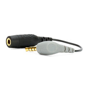 RODE SC4 TRS to TRRS Adaptor – compact audio cable for connecting microphones with 3.5mm TRS output to smartphones and devices with TRRS input.