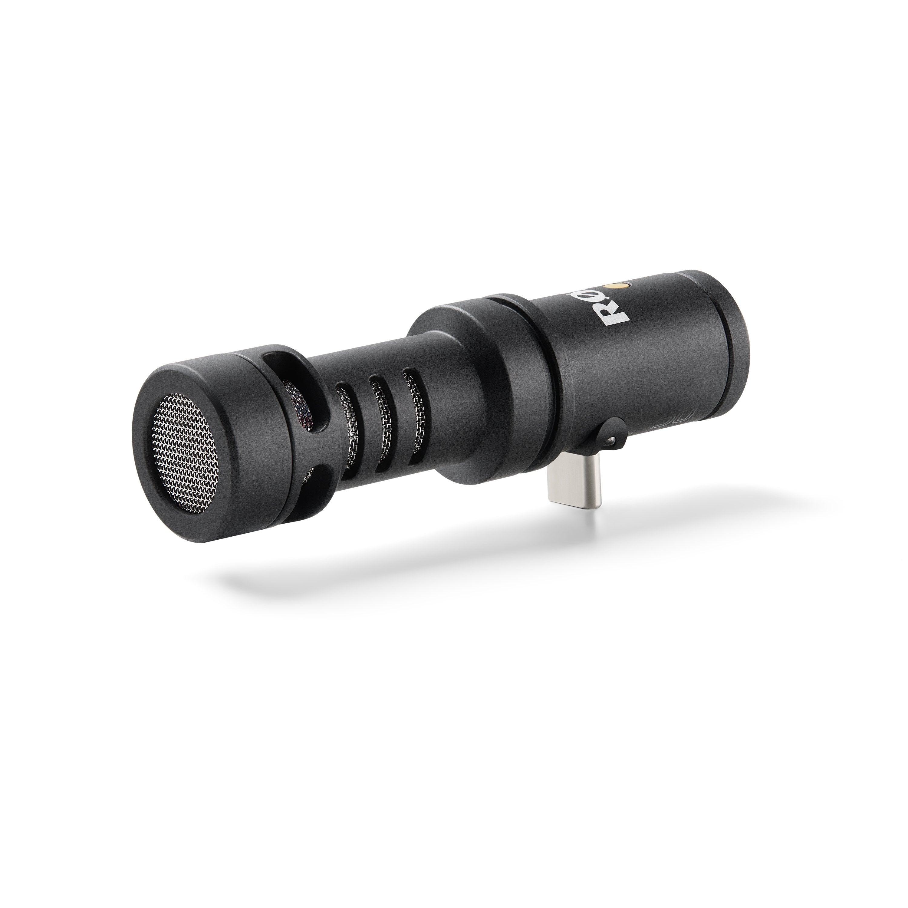 RODE VideoMic Me-C+ – compact USB-C directional microphone for mobile devices, with cardioid pickup, 3.5 mm headphone monitoring jack, and plug-and-play simplicity.
