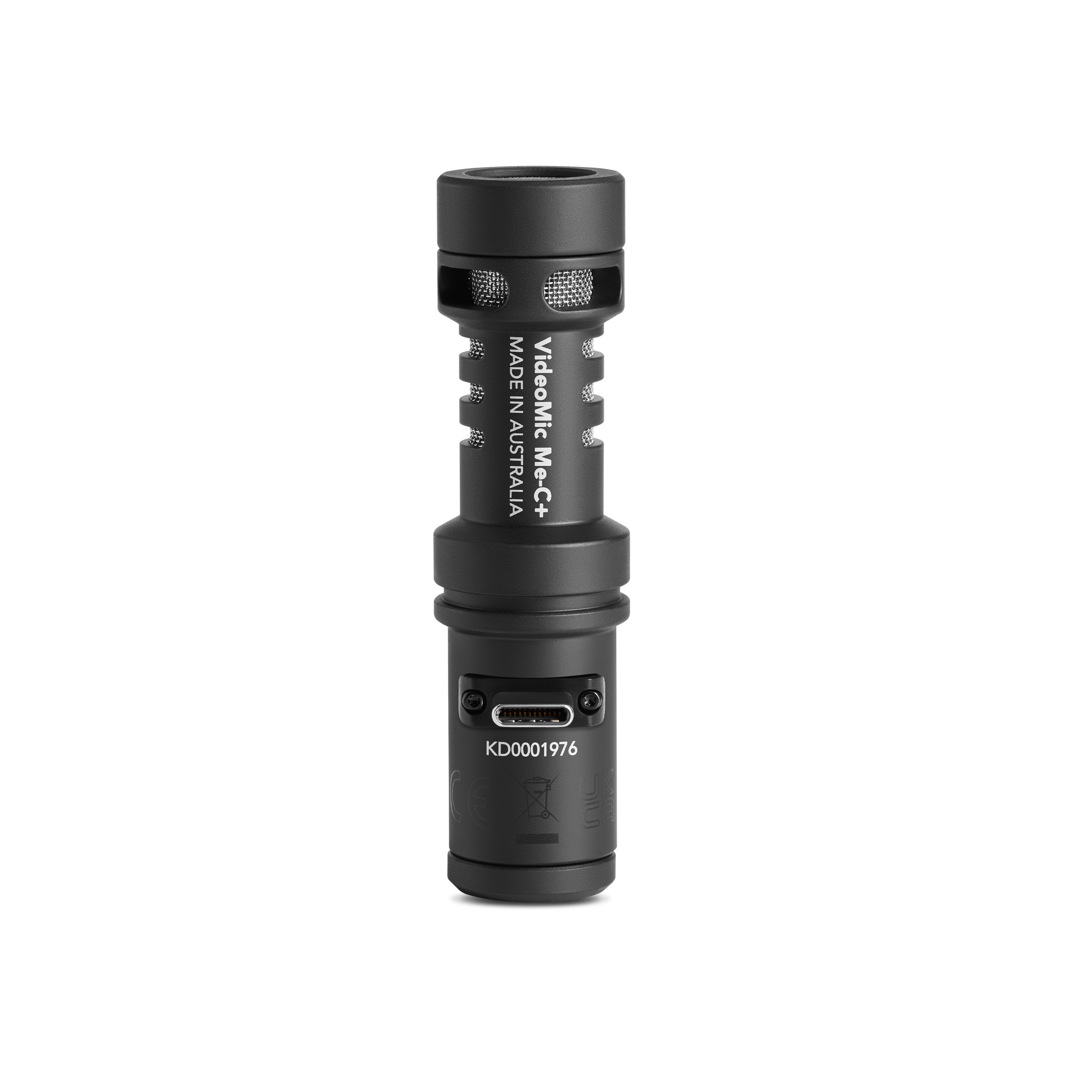 RODE VideoMic Me-C+ – compact USB-C directional microphone for mobile devices, with cardioid pickup, 3.5 mm headphone monitoring jack, and plug-and-play simplicity.