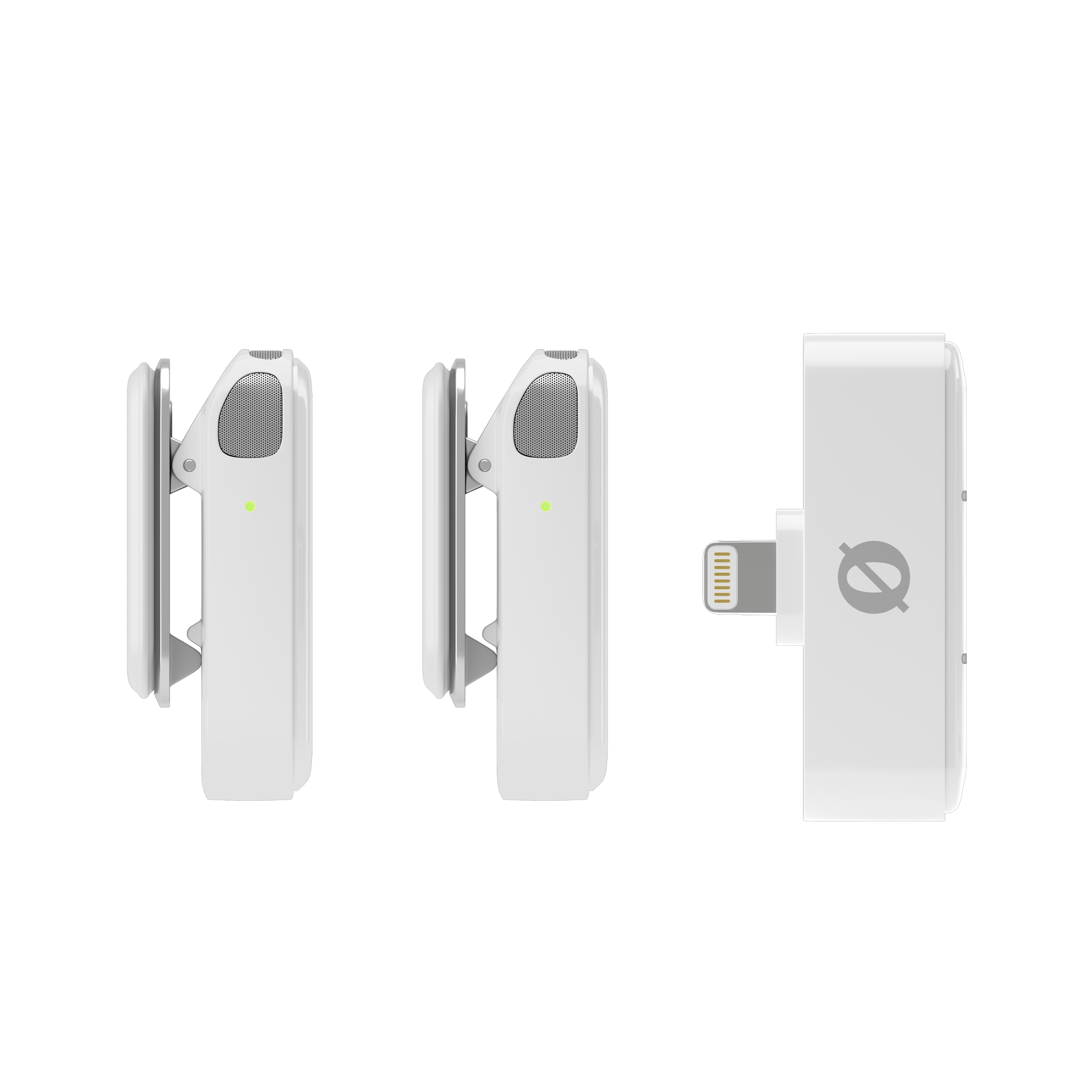 RODE Wireless Micro Lightning (White) – compact wireless microphone with Lightning connector, designed for high-quality audio recording on iPhones and iOS devices.