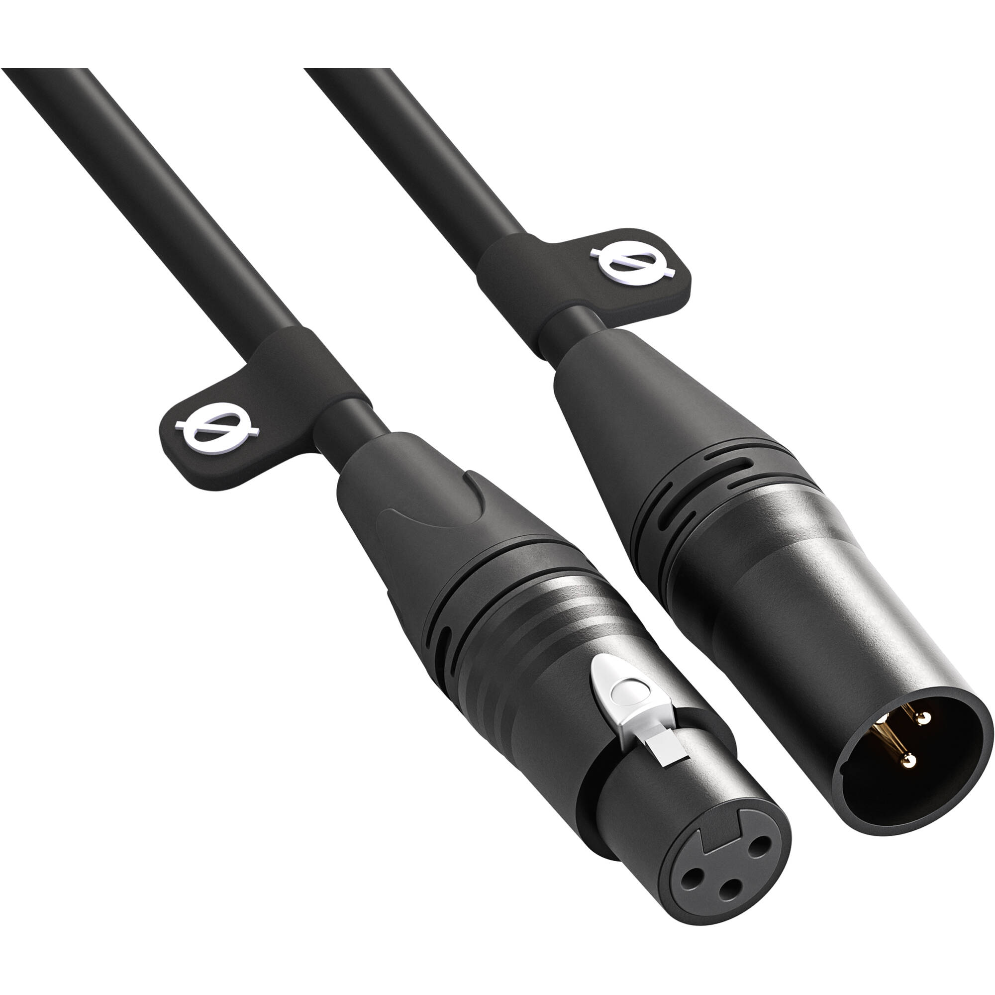 XLR cable for microphones, mixers, and audio gear, providing low-noise signal transfer.