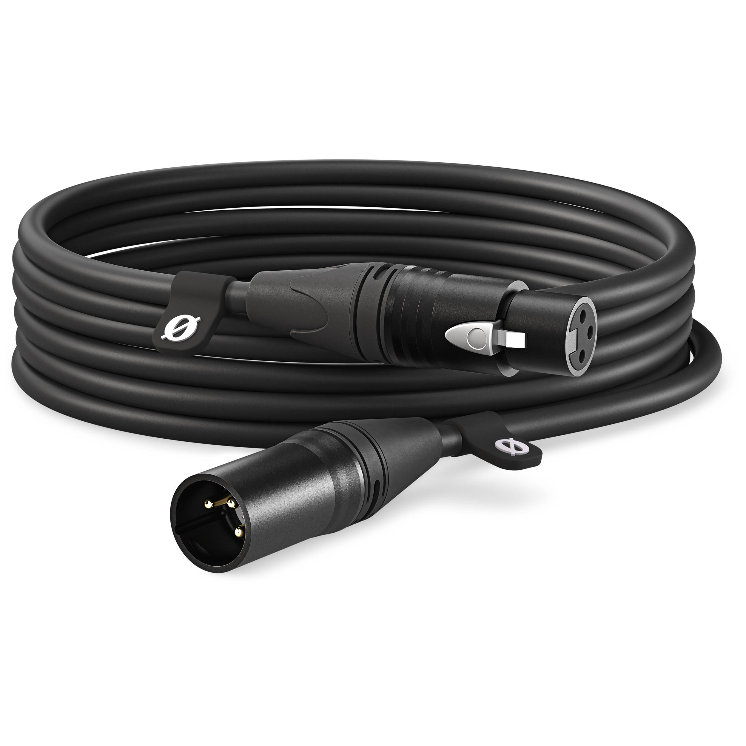 XLR cable for microphones, mixers, and audio gear, providing low-noise signal transfer.