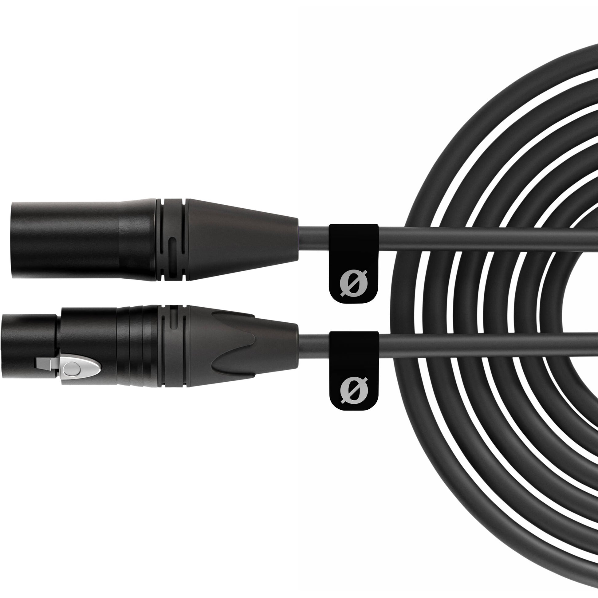 XLR cable for microphones, mixers, and audio gear, providing low-noise signal transfer.