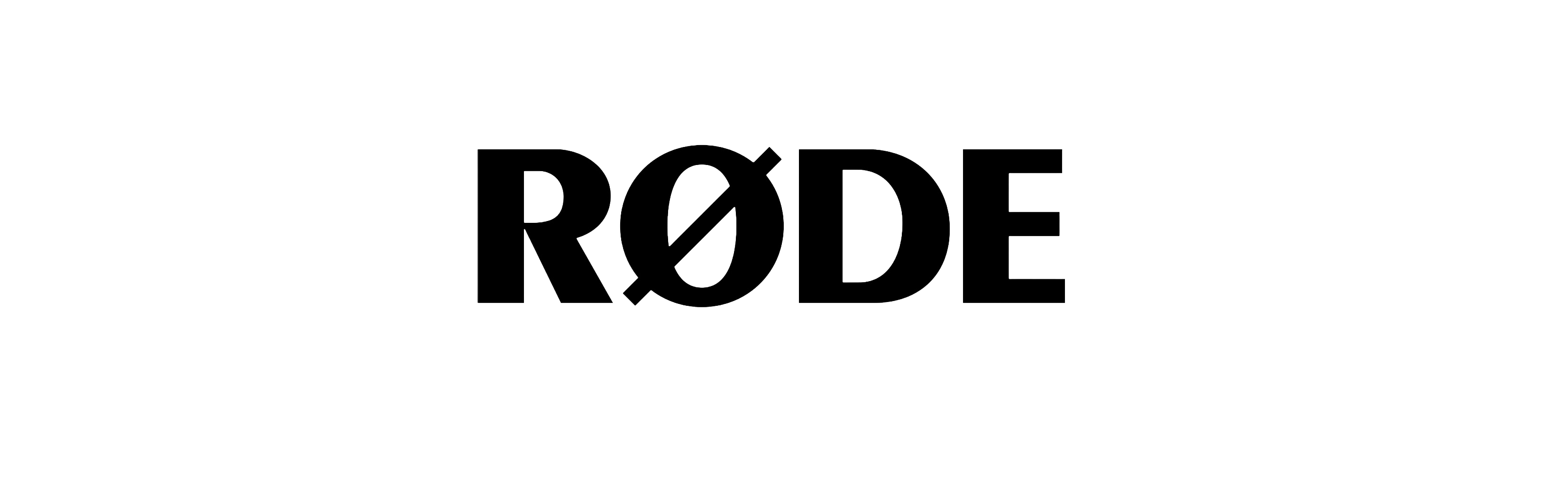 Black Røde logo on a white background
