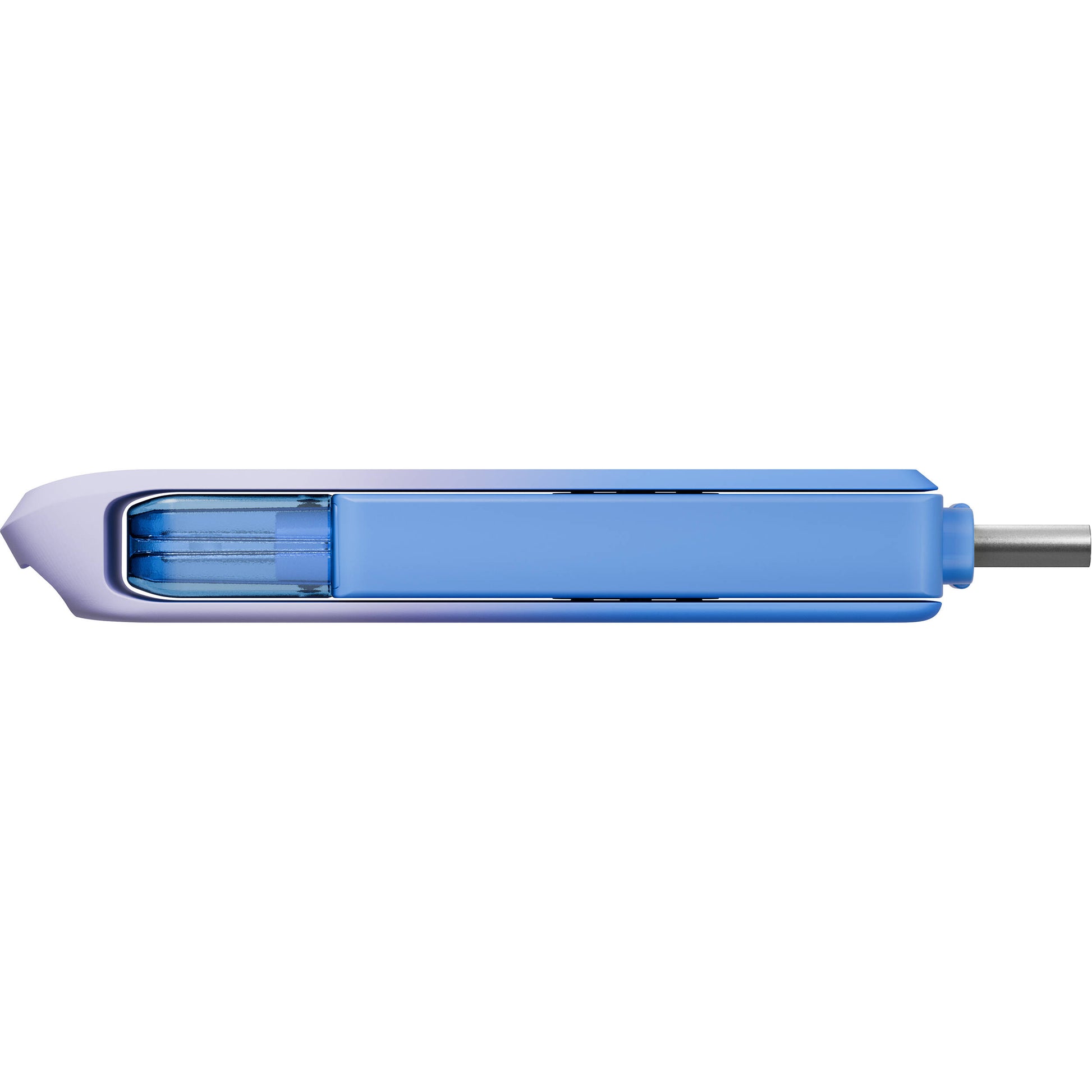 SanDisk Creator Phone Drive 128GB with USB Type-C and Lightning connectors, USB 3.2 Gen 1 interface, max read speed 90 MB/s, compact metal body, compatible with iOS 13+, Android 8+, Windows 10+, and macOS 12+, includes three months of Adobe Lightroom.