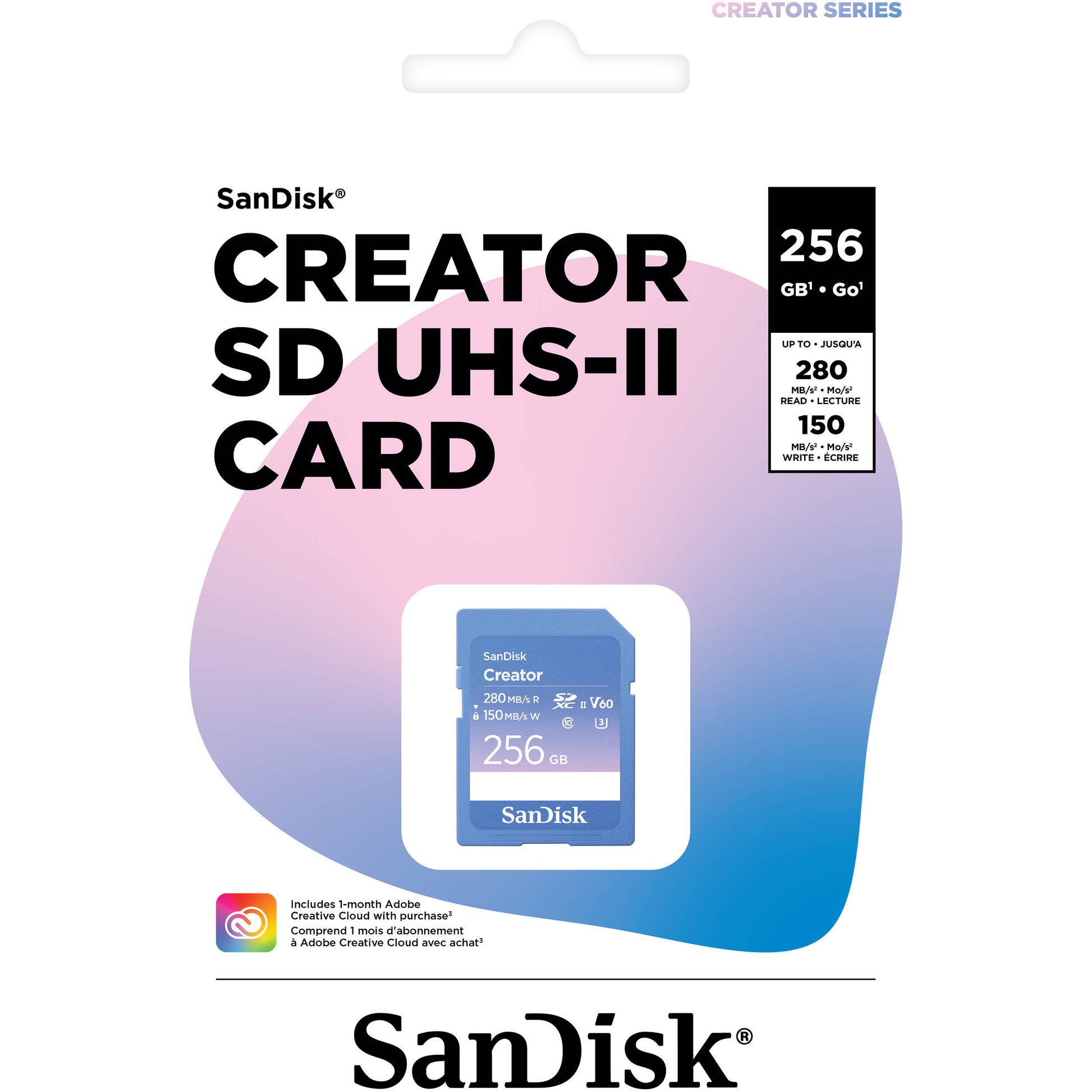 SanDisk Creator UHS-II SDXC Memory Card – high-speed storage solution designed for content creators, with fast read/write speeds and 4K video support.