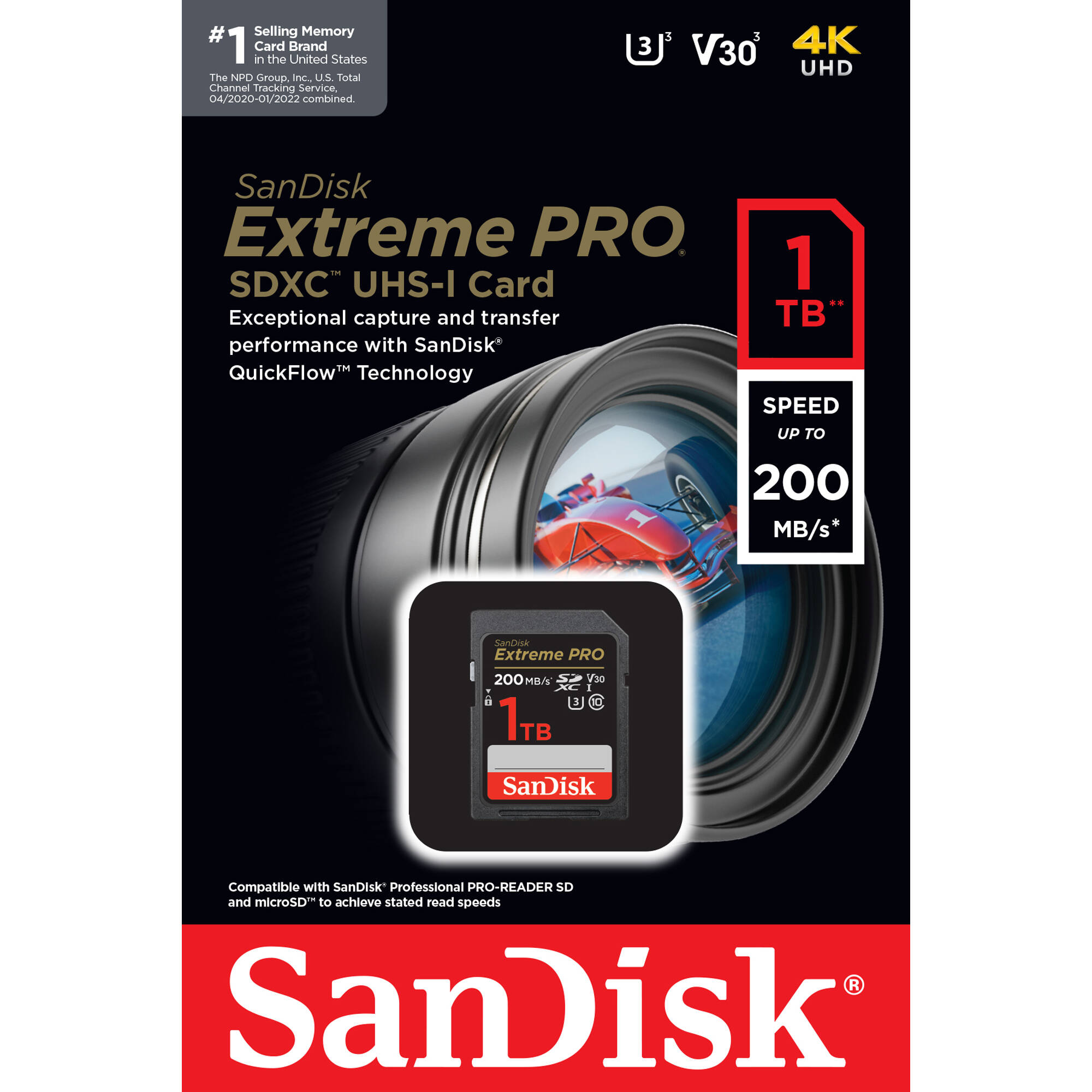 SanDisk Extreme PRO SD card designed for stutter-free 4K UHD video