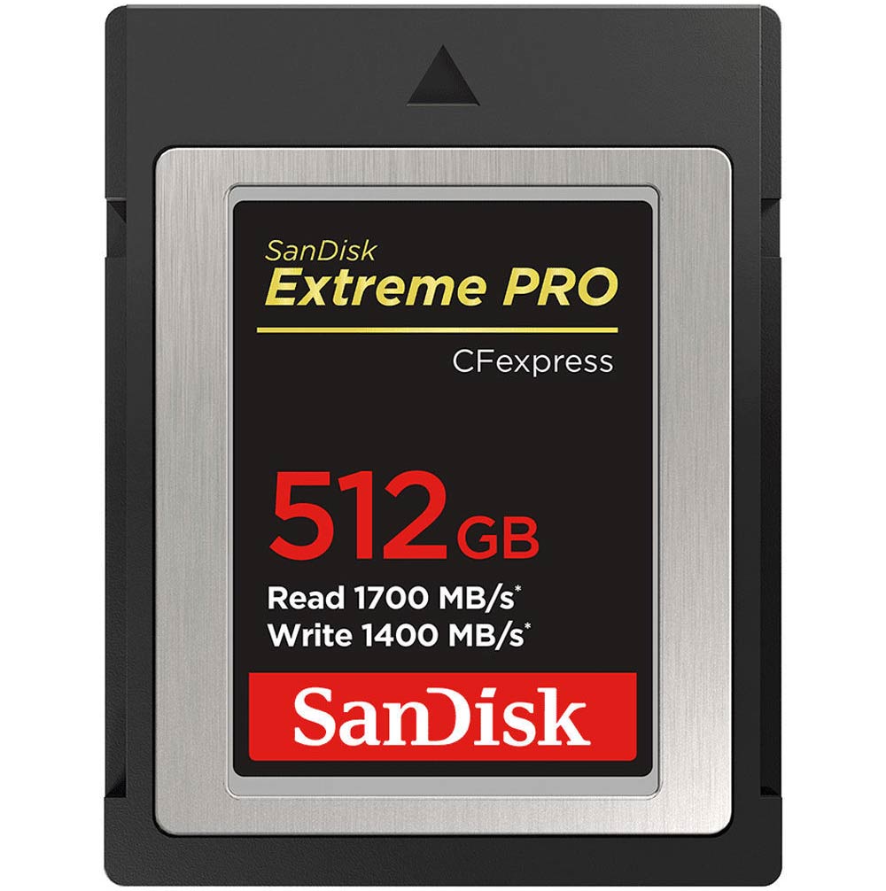 Shoot high-quality videos and images with the SanDisk Extreme Pro 512GB CFexpress Memory Card. Offers read speeds up to 1700MBs and write speeds up to 1400MBs