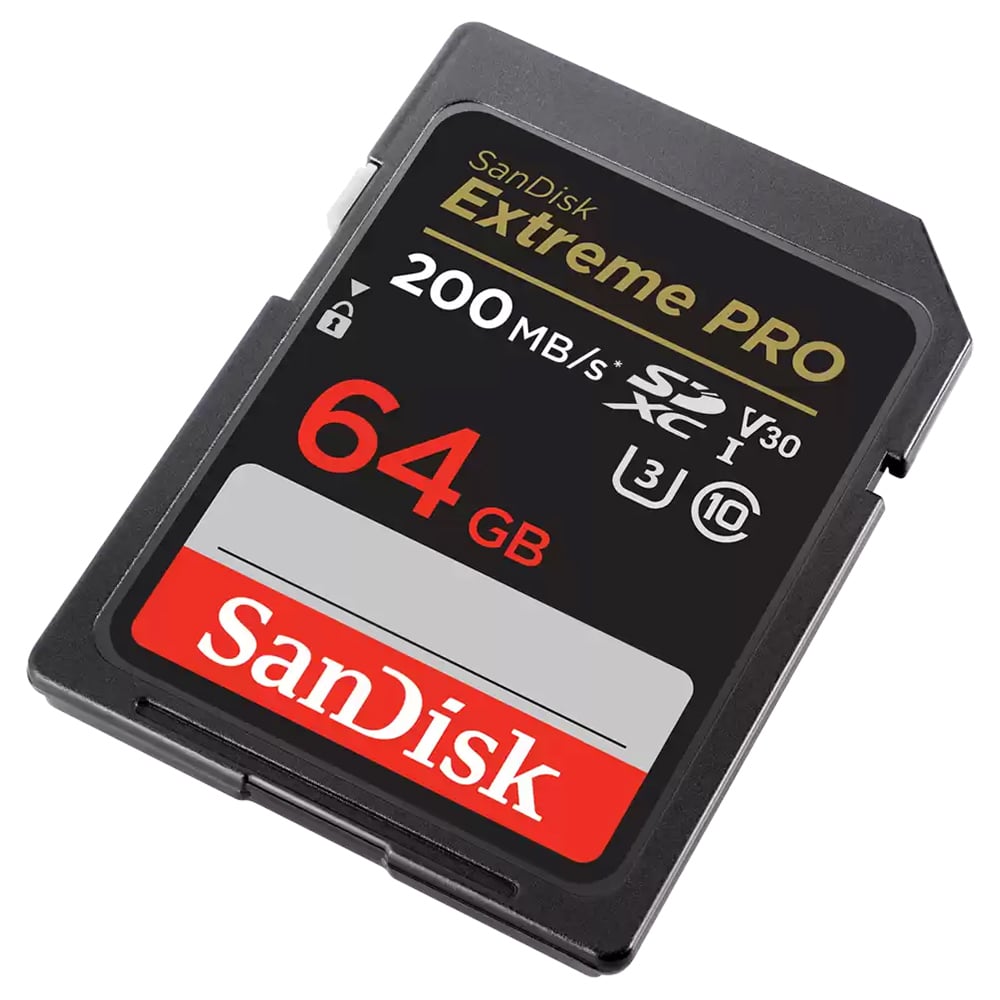 SanDisk Extreme PRO SD card on a white background