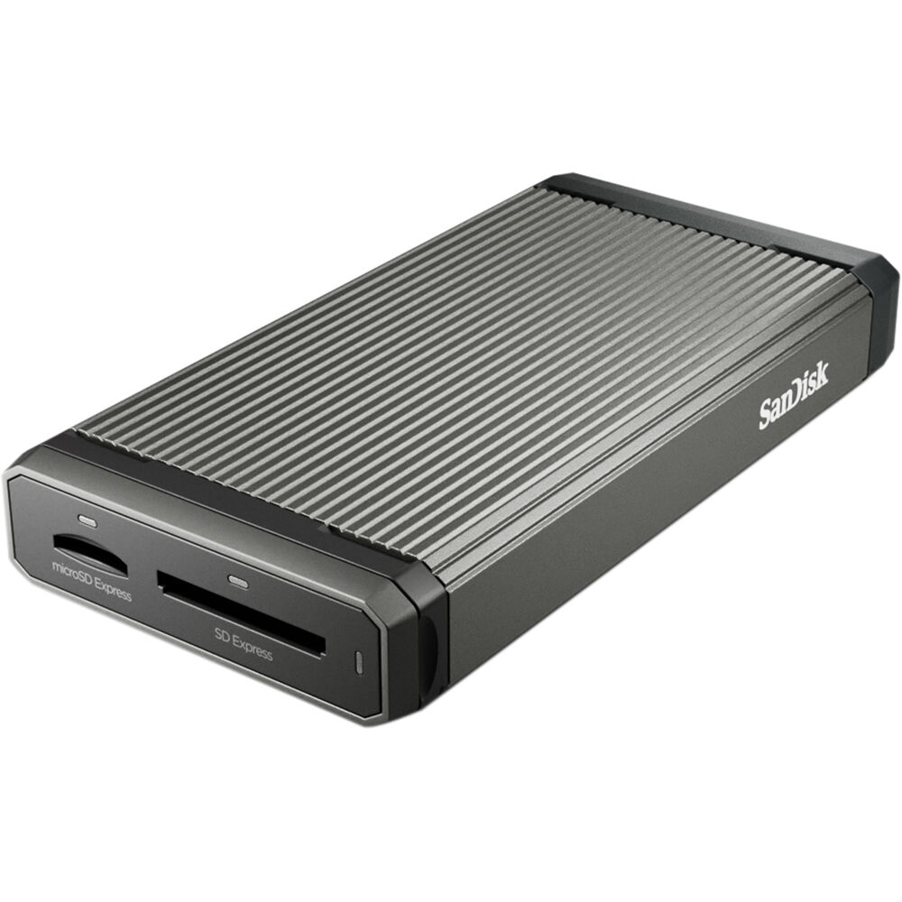 SanDisk SD Express card reader with SD and microSD slots
